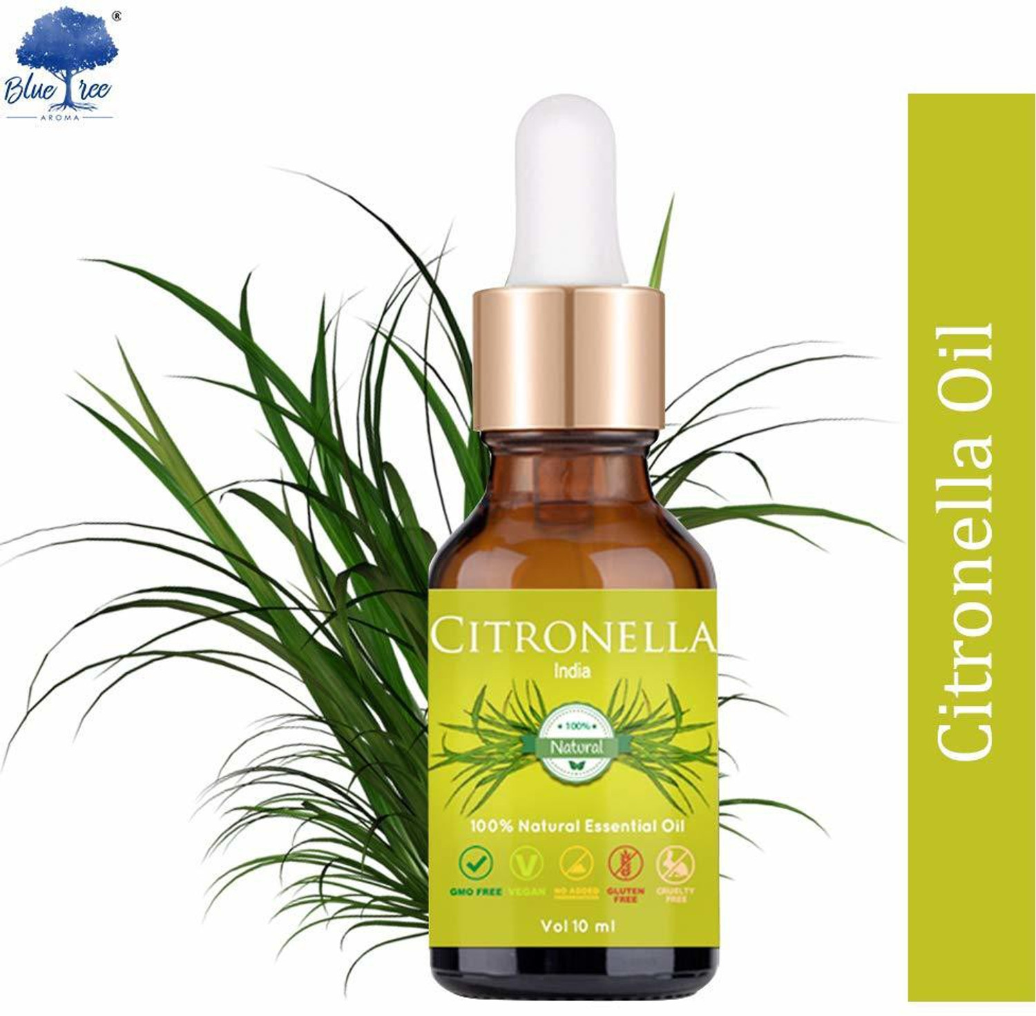 Image of Blue Tree Aroma 100% Natural Aroma Essential Oil in Citronella java (Cymbopogon winterianus) (10 ml)