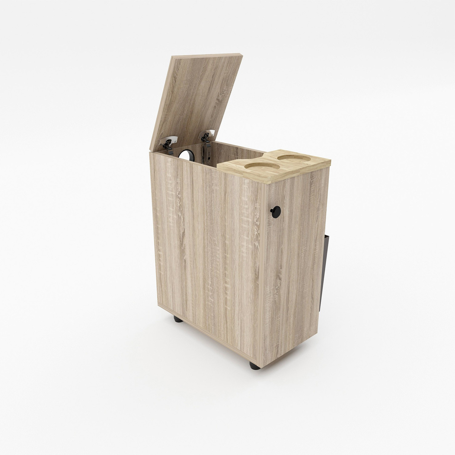 Image of Studio Kook Sez Sofamate Left Engineered Wood Side Table (Finish Color - Sleeperwood, Pre-assembled)