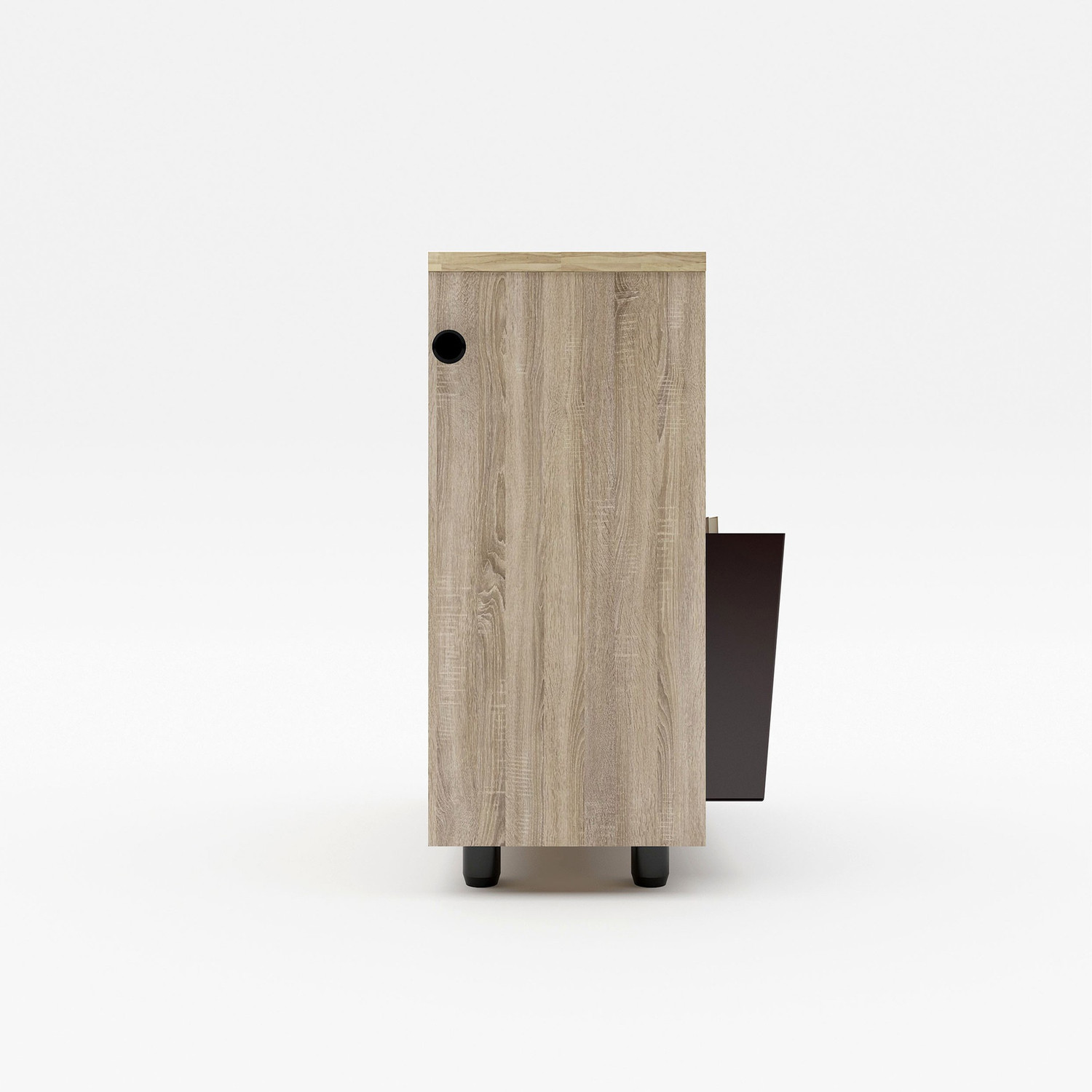 Image of Studio Kook Sez Sofamate Left Engineered Wood Side Table (Finish Color - Sleeperwood, Pre-assembled)