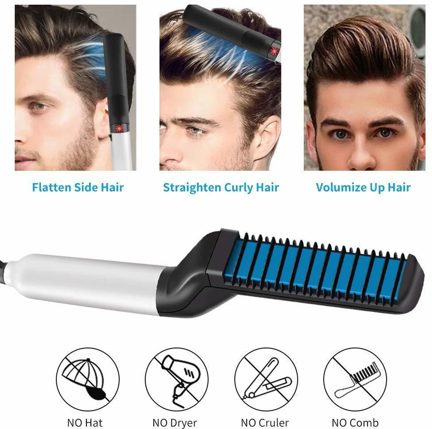 Image of herik Men Quick Beard Straightener Hair Comb Multifunctional Hair Straightener
