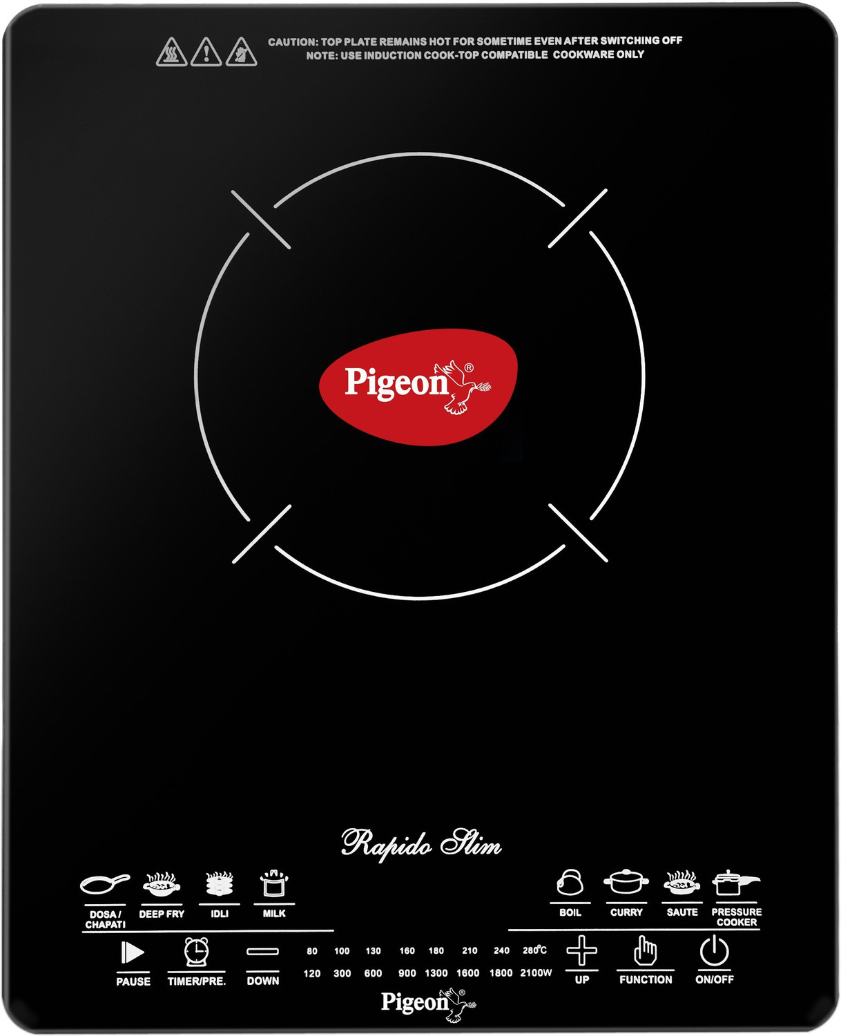 Image of All Star 2200 W Induction Cooktop Touch Panel (Red, ASIF0101)