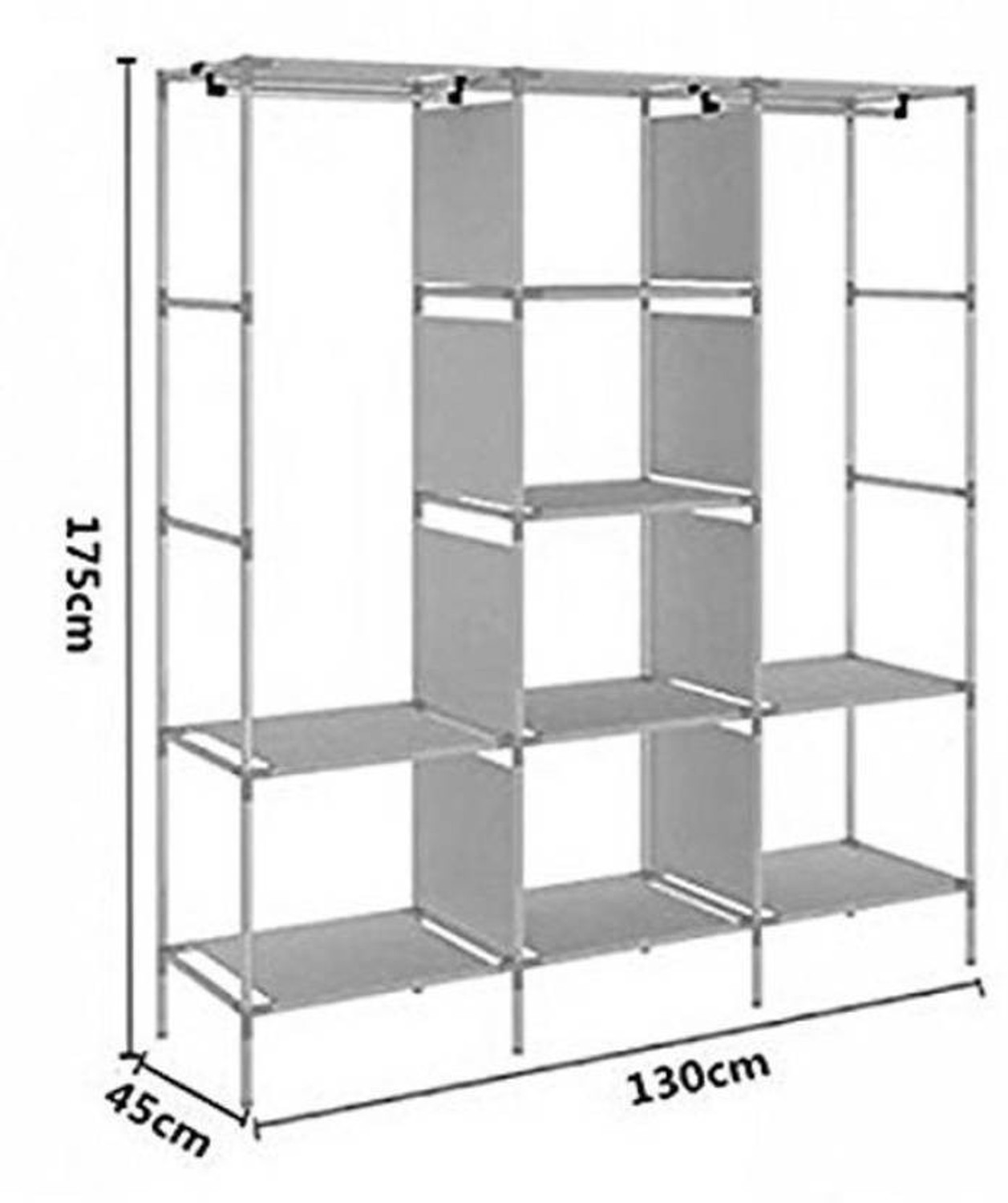 Image of MEZIRE PP Collapsible Wardrobe (Finish Color - Wine Red, DIY(Do-It-Yourself))