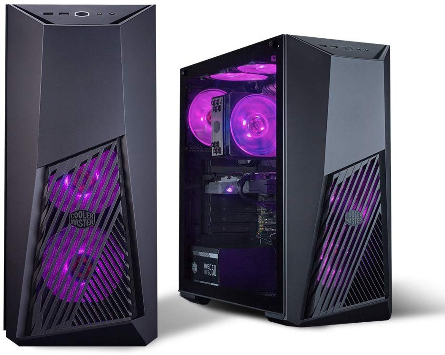 Image of COOLER MASTER Mid Tower Gaming Cabinet with Pre-Installed Fans Mid Tower Cabinet with USB 2.0 and USB 3.0 Ports Compatible with Computer (Black)