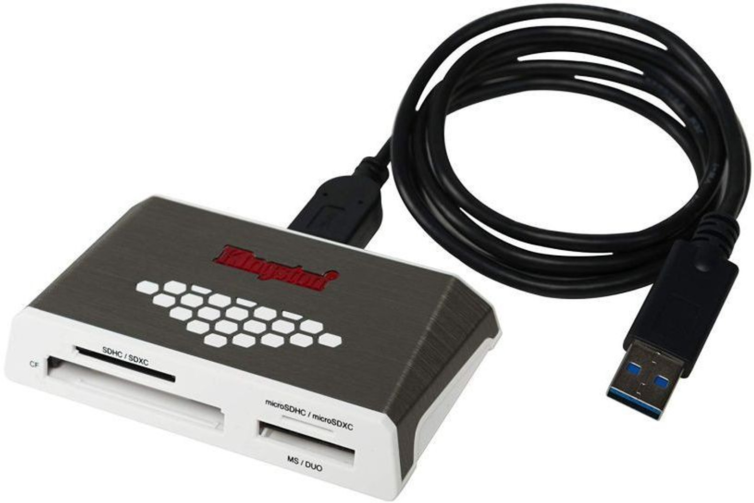 Image of KINGSTON Media Reader (FCR-HS4) Card Reader (Grey, White)