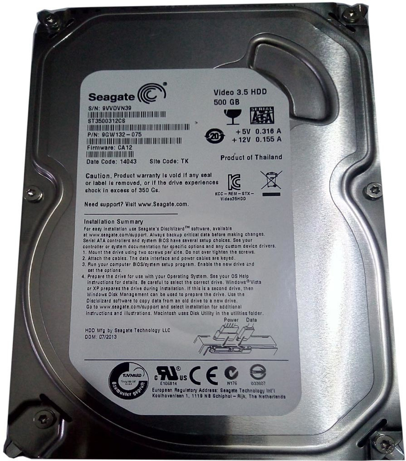 Seagate Video 500 GB Desktop White, Silver SATA Internal Hard Disk Drive (HDD) (ST3500312CV) - Seagate : Flipkart.com