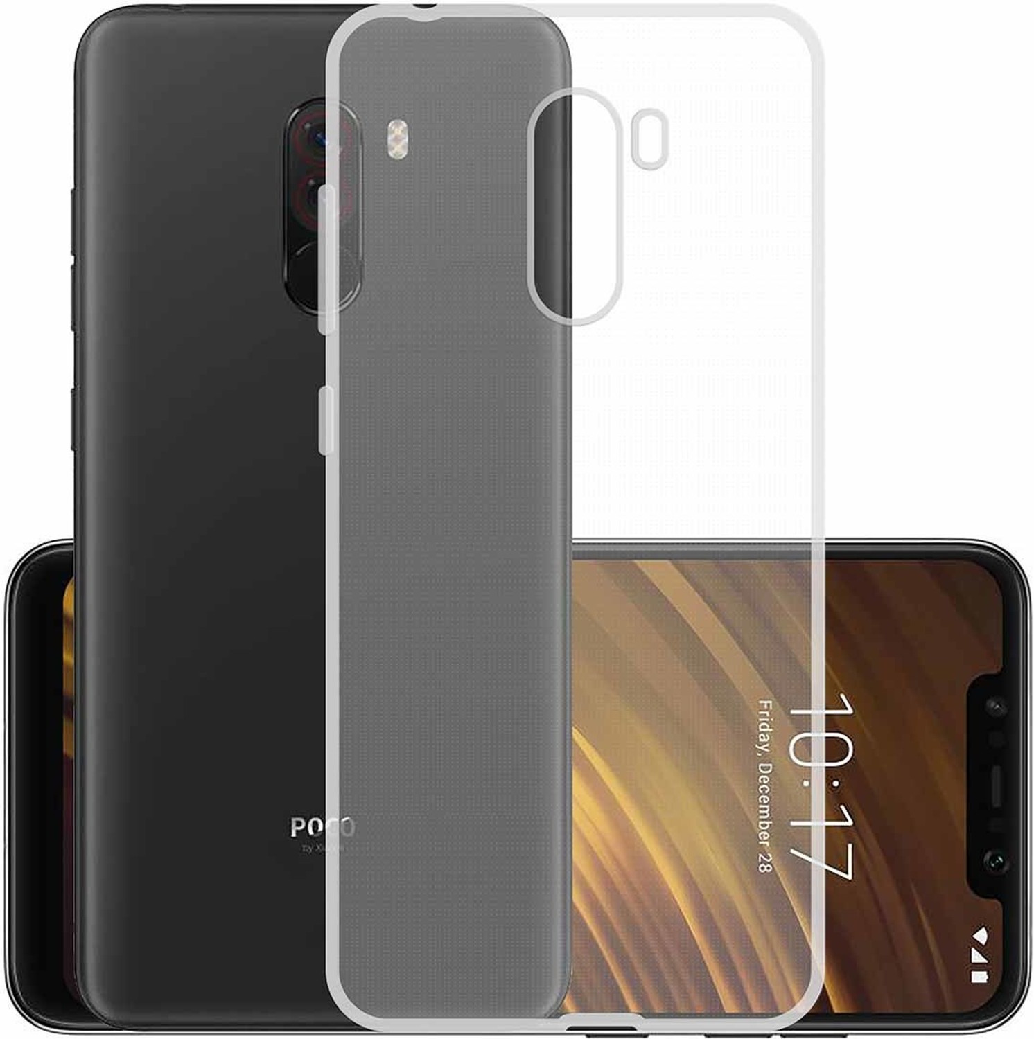 Casotec Back Cover for POCO F1 (Transparent, Plastic, Pack of 1) - Image 1