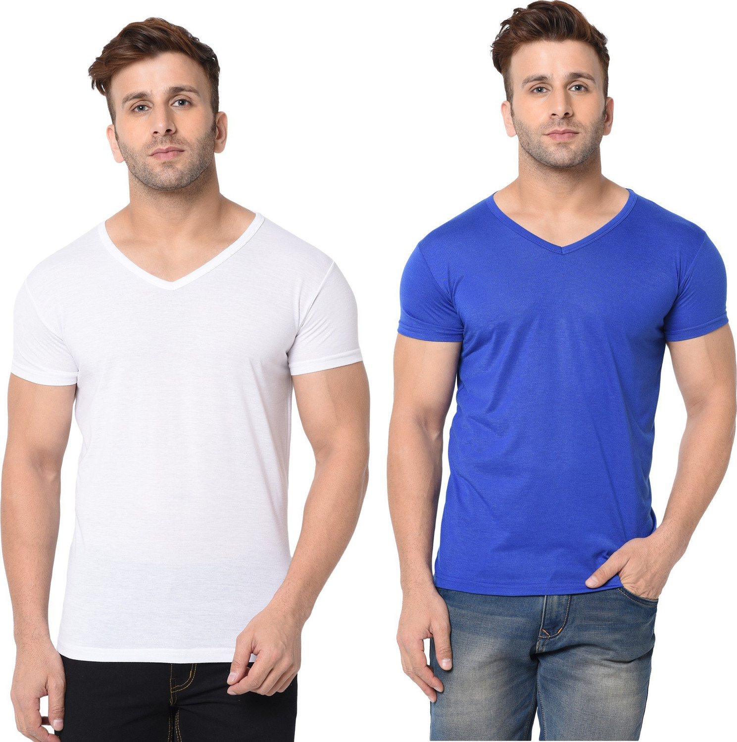 Image of COMBRAIDED Men Solid Polo Neck Polycotton Black T-Shirt