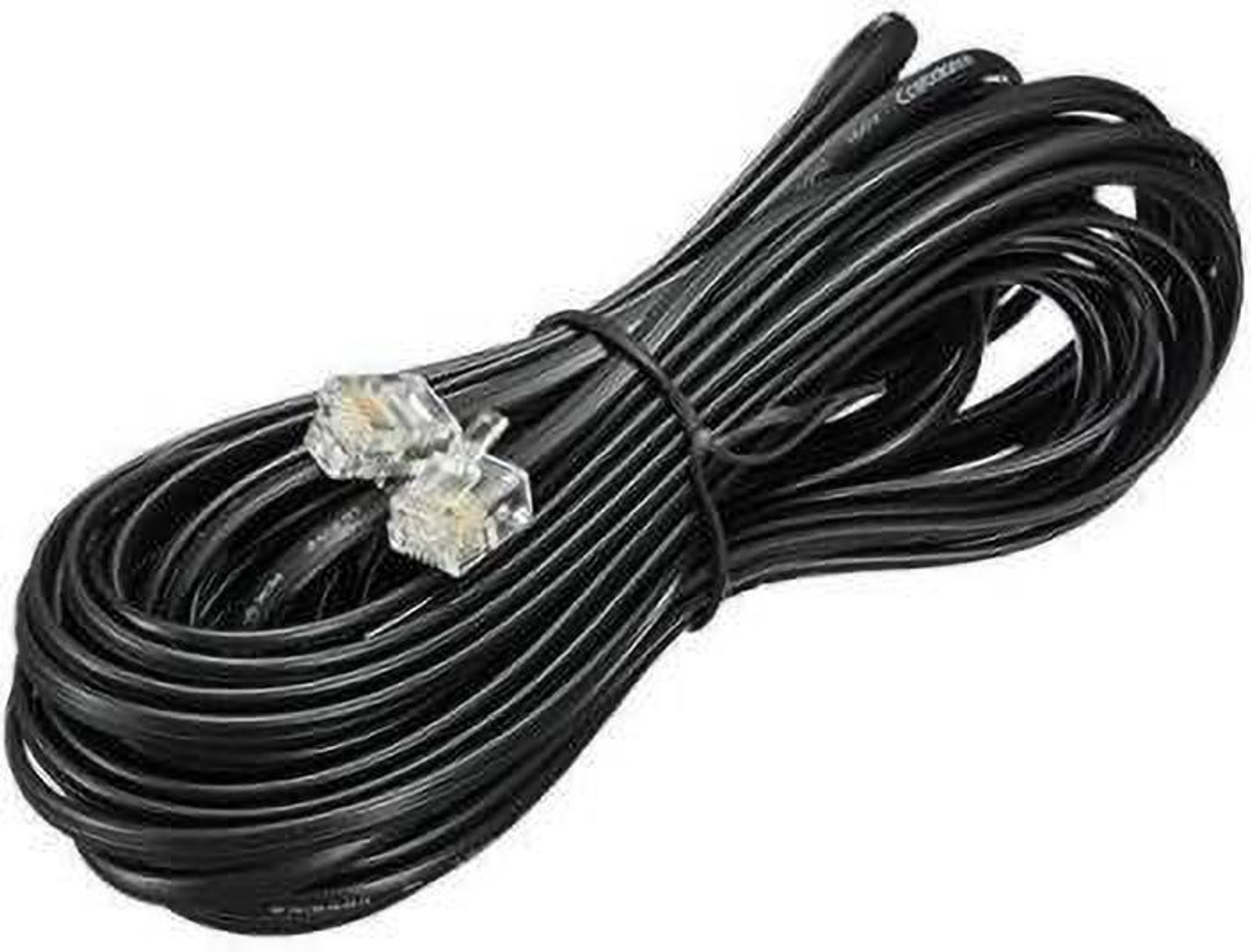 Image of RIVER FOX Power Cord 20 m 20 Meter RJ11 Telephone Modem Line Cable (Black) (Pack of 1) (Compatible with LANDLINE PHONE, ALL TYPE LAND LINE PHONE, Black, One Cable, 3 Pin Male To Multi-Pin)
