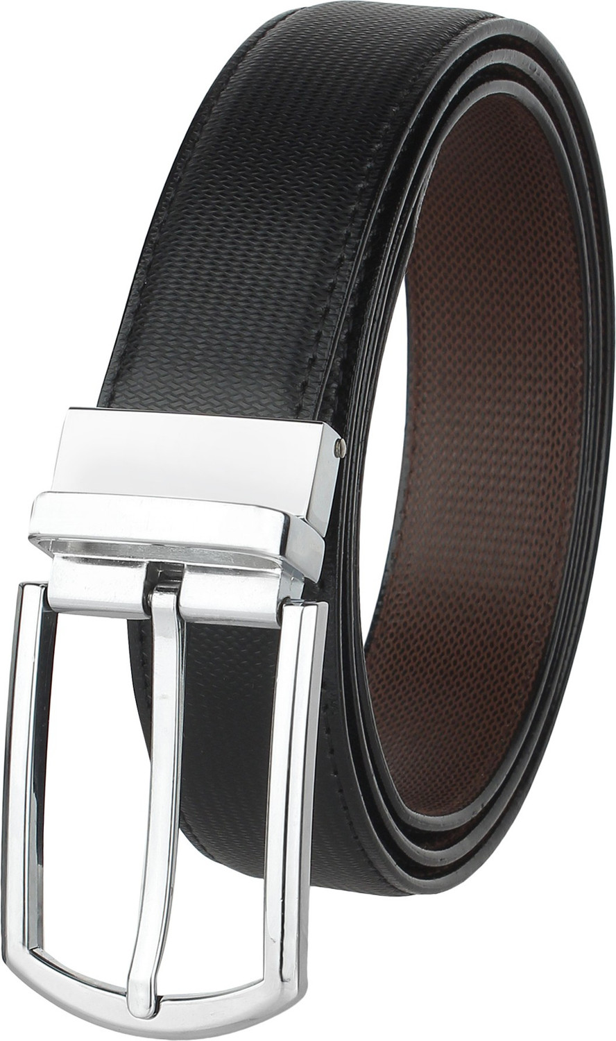 Image of USL Men Casual Black Genuine Leather Reversible Belt