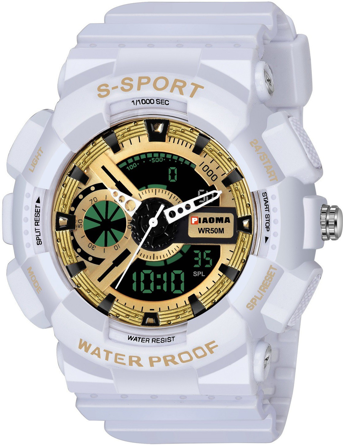 Piaoma NA Analog-Digital Military Full White Sports Fully Waterproof Digital Watch – For Men – Buy Piaoma NA Analog-Digital Military Full White…