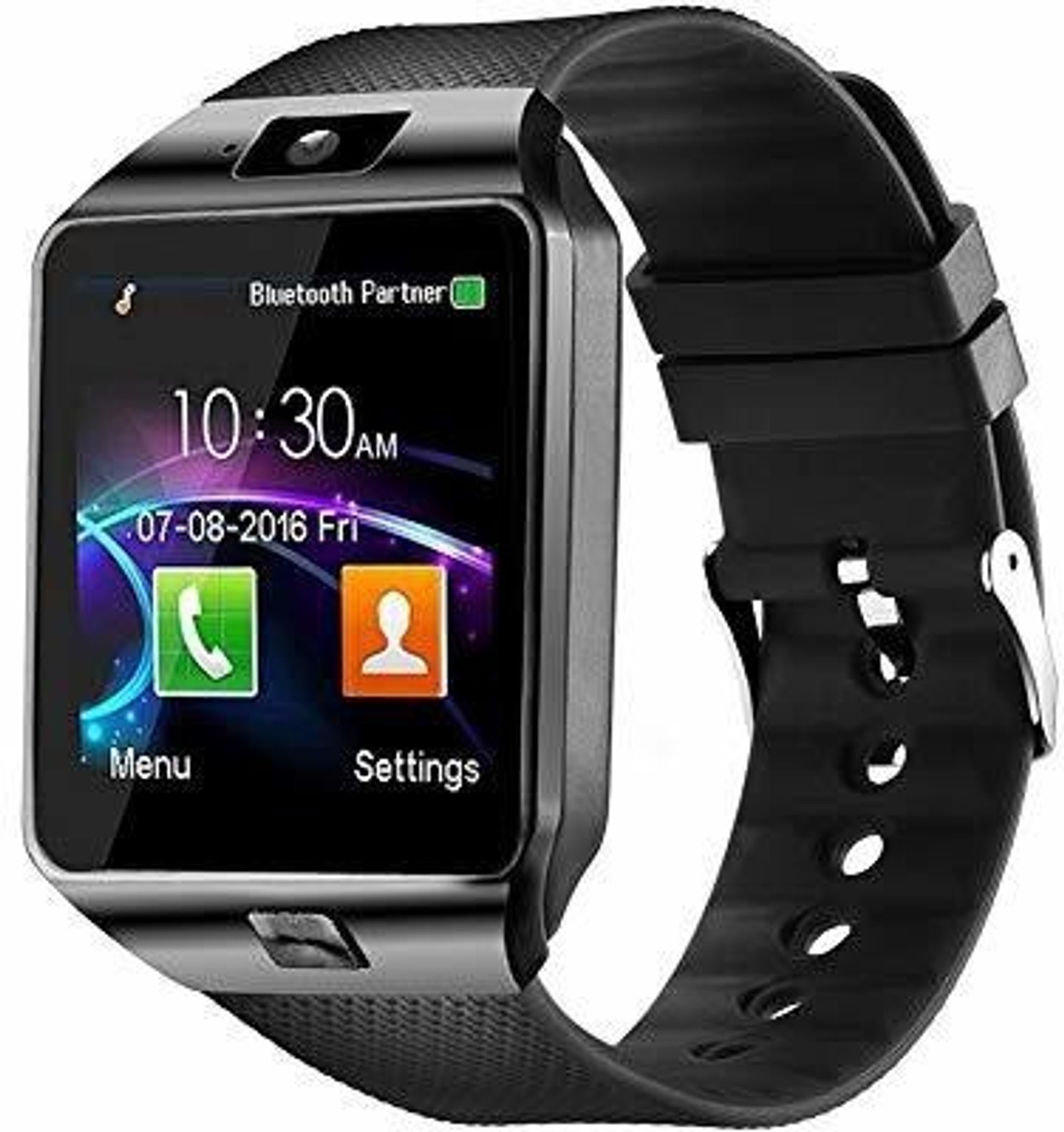 Image of CYXUS 4G Camera and Sim Card Support watch Smartwatch (Black Strap, free)