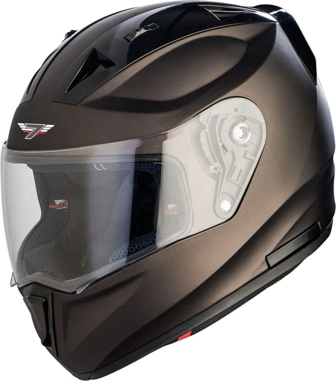 Image of Steelbird SA-1 7Wings Aeronautics Full Face Helmet in Glossy Royal Brown Motorbike Helmet (Glossy Royal Brown with Plain Visor)