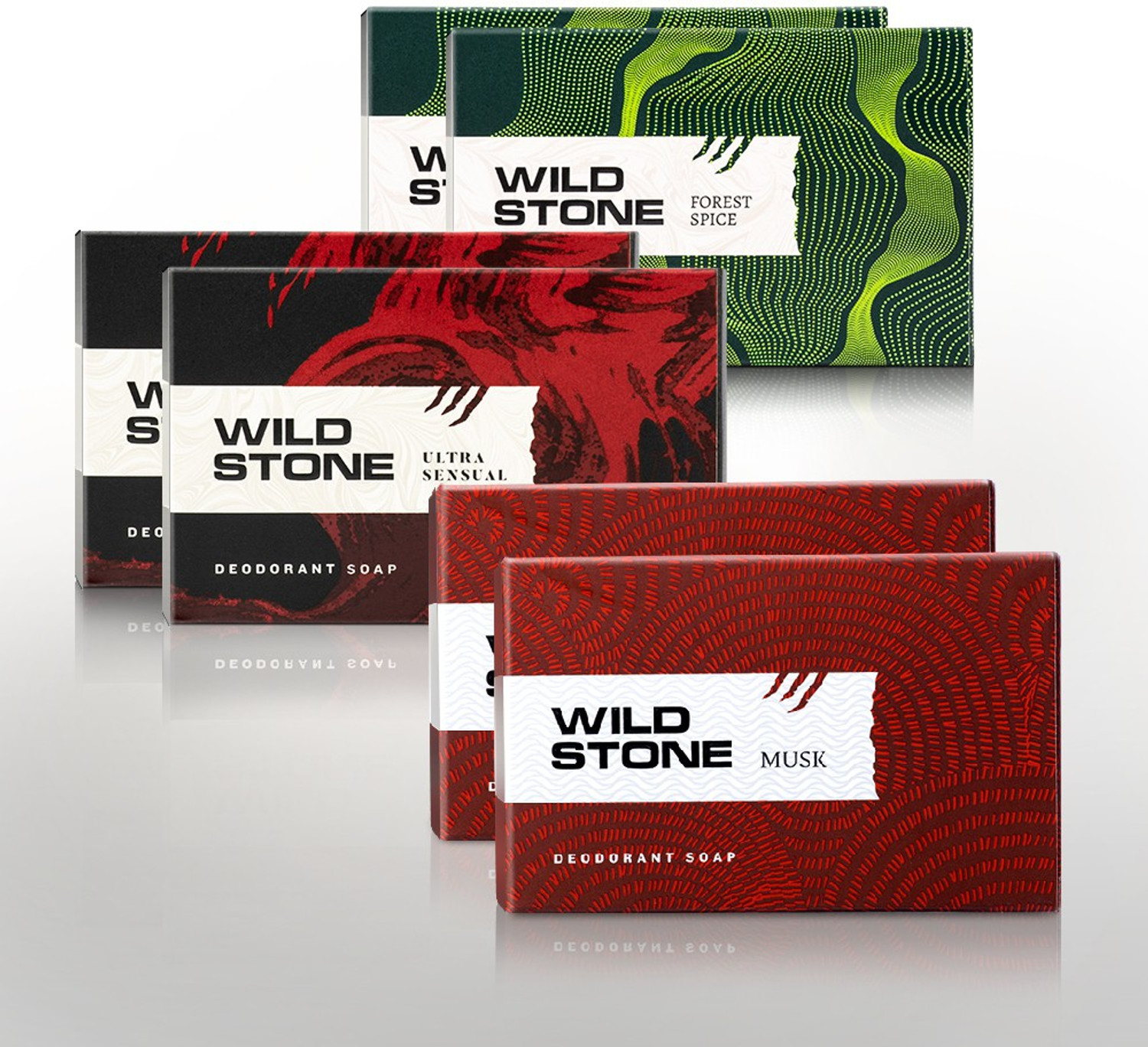 Image of Wild Stone Soap Combo (2 Ultra Sensual,2 Forest Spice, 2 Musk ) (600 g)