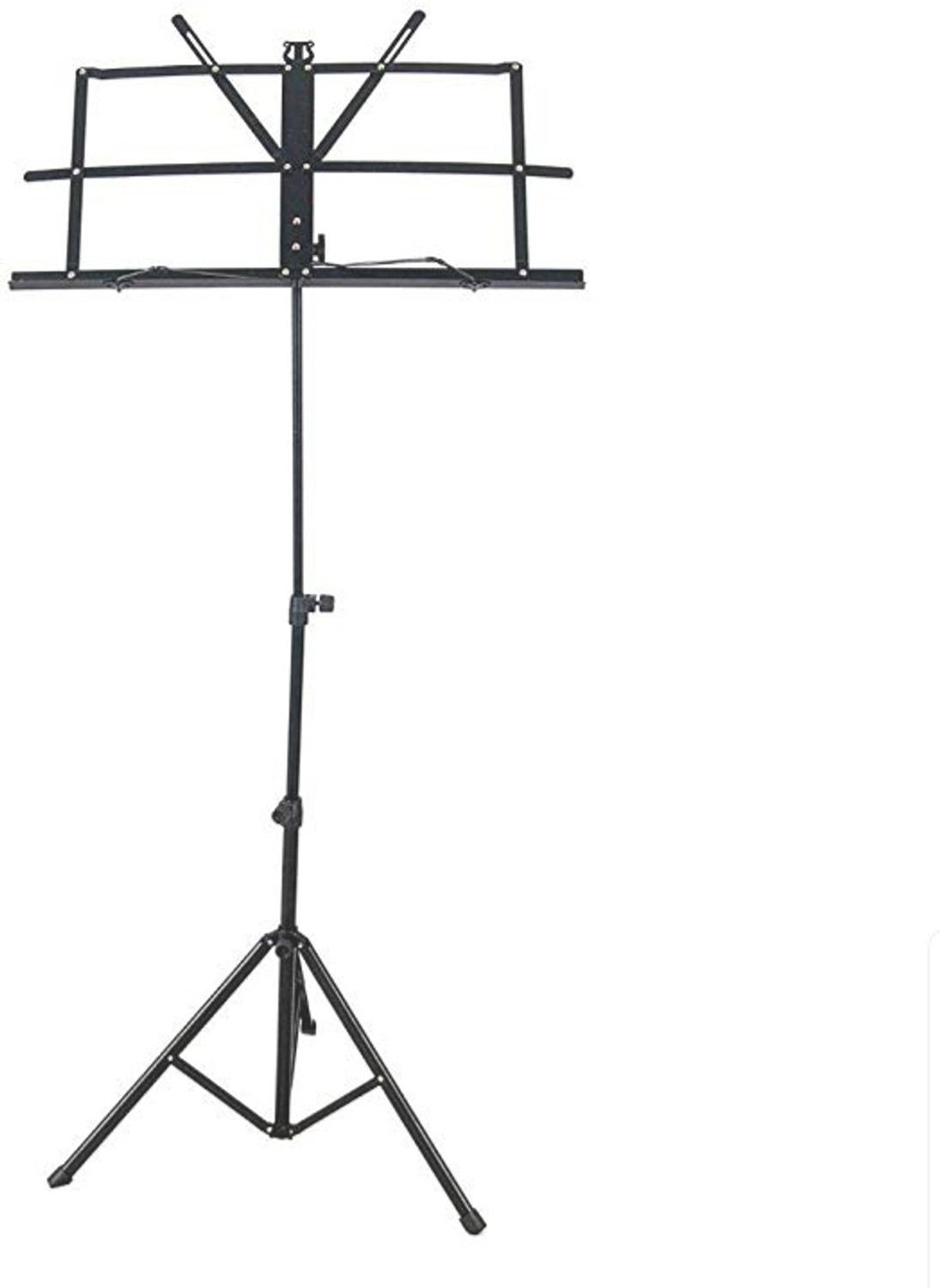 Image of TechBlaze Musical Sheet Notation Stand 3 Fold Black Metal Music Stand With Carry Bag Notation Stand