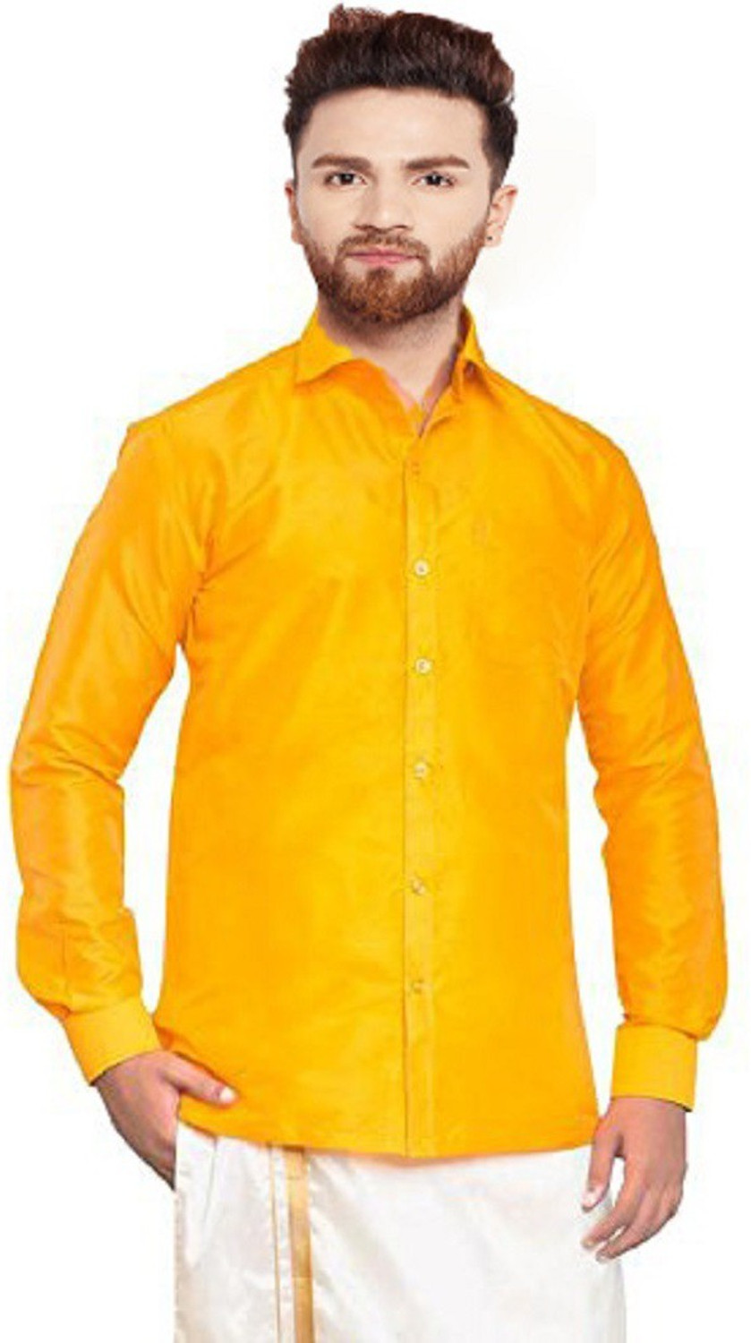 Image of SJSilk Men Regular Fit Solid Formal Shirt