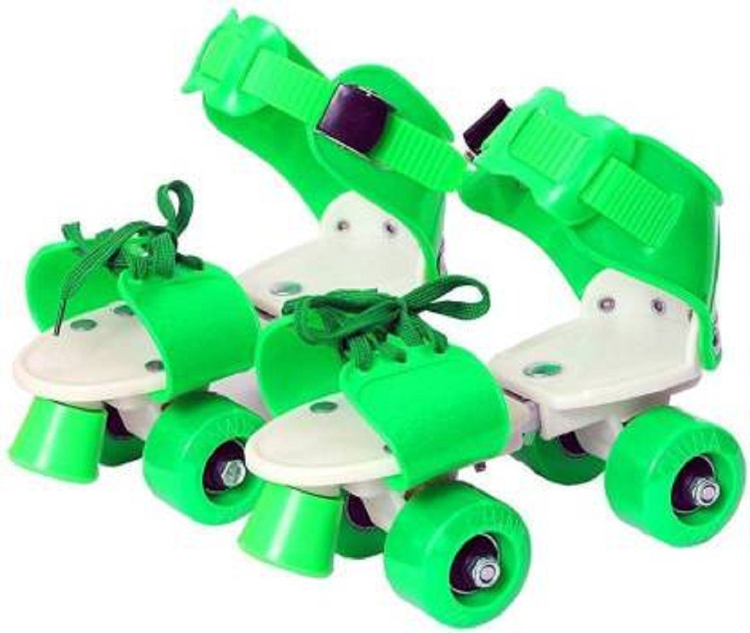 Image of Konex 4 Wheel Inline Skates | Adjustable PU Wheel Roller Skating Shoes (Large: 35-38) In-line Kids (Adjustable, Intermediate, Blue)