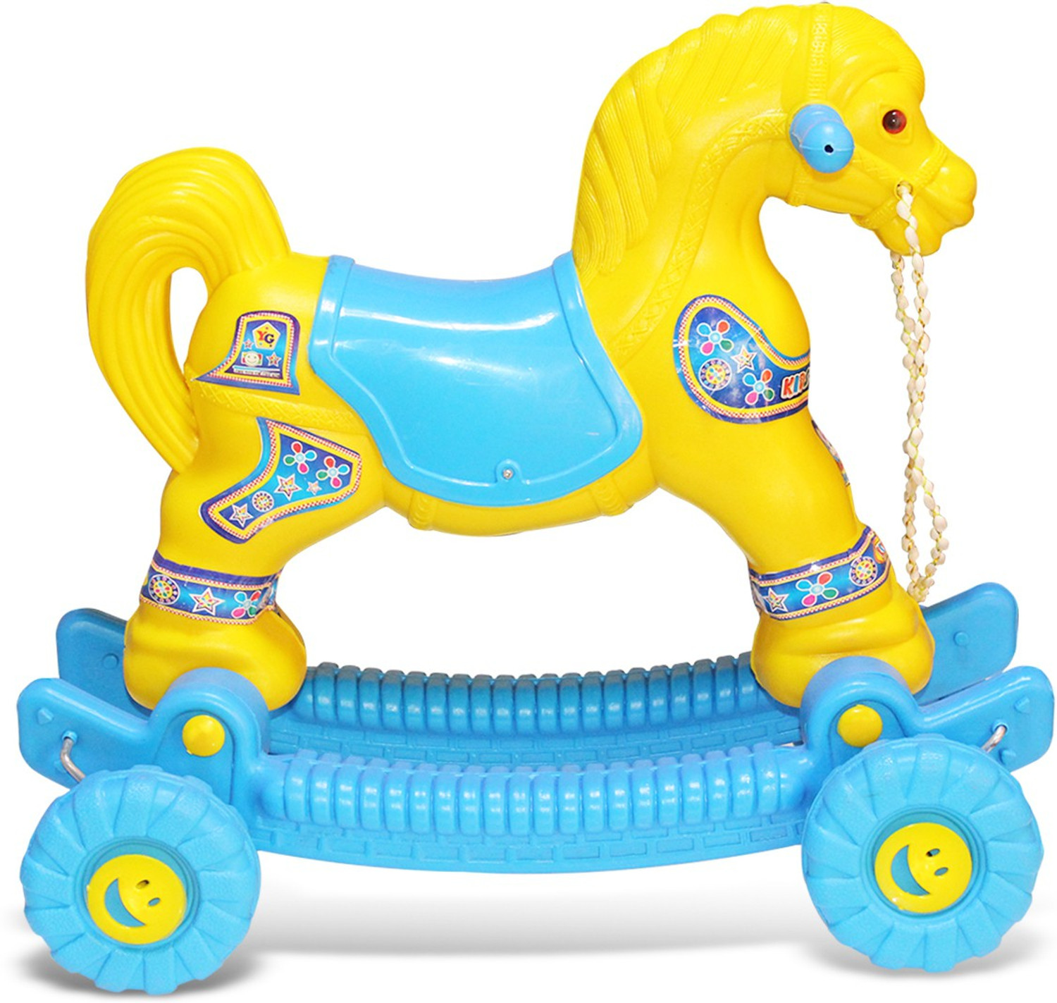 Image of toyprofessor 2 in 1 baby horse rider for kids Rideon & Rocker Rideons & Wagons Non Battery Operated Ride On (Pink)