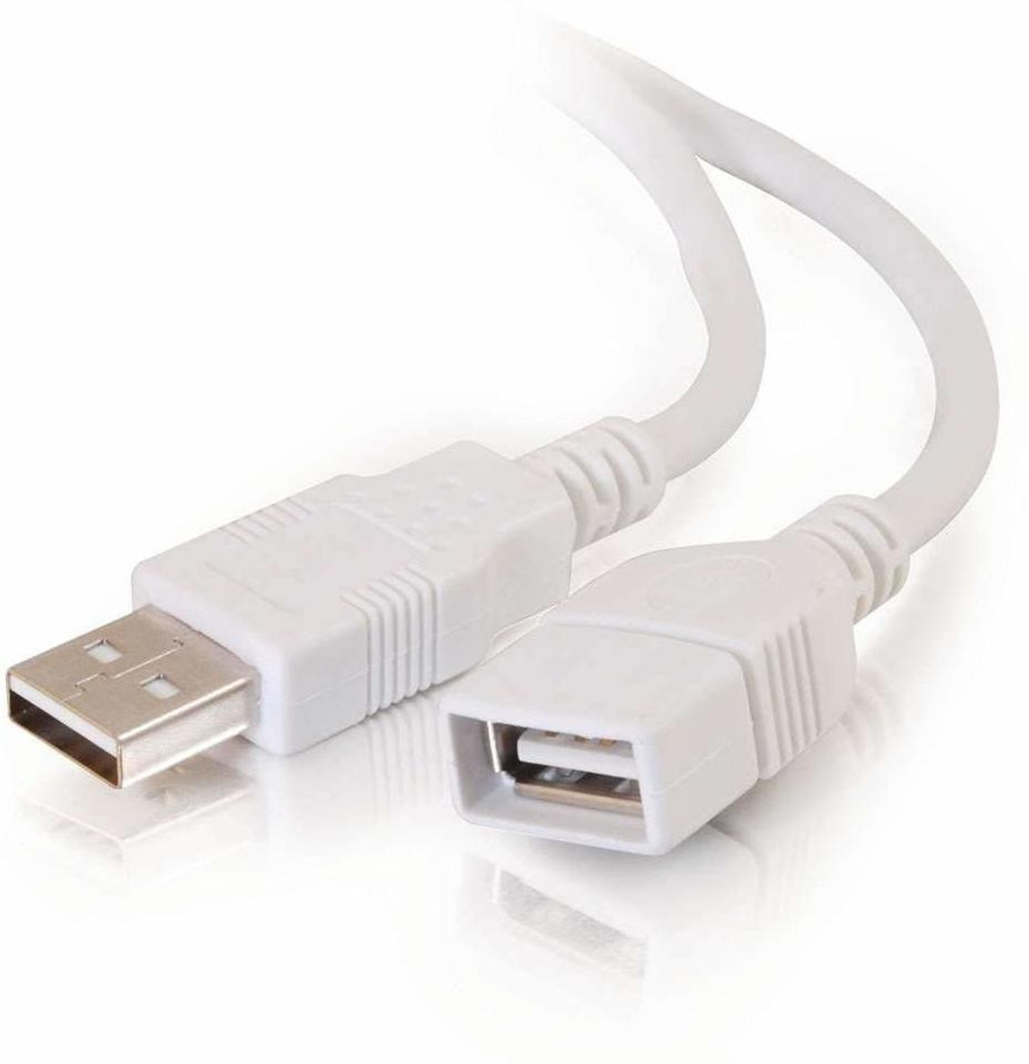 Image of spincart Reversible USB 2.0 2 A 5 m USB Extension Cable USB 2.0 Extension Cord Type A Male to Female Data Transfer for Keyboard, Mouse, Flash Drive, Printer, Camera (Compatible with Laptop, Mouse, Keyboard, Flash drive, Printer, White, USB Type A To Reversible USB 2.0)