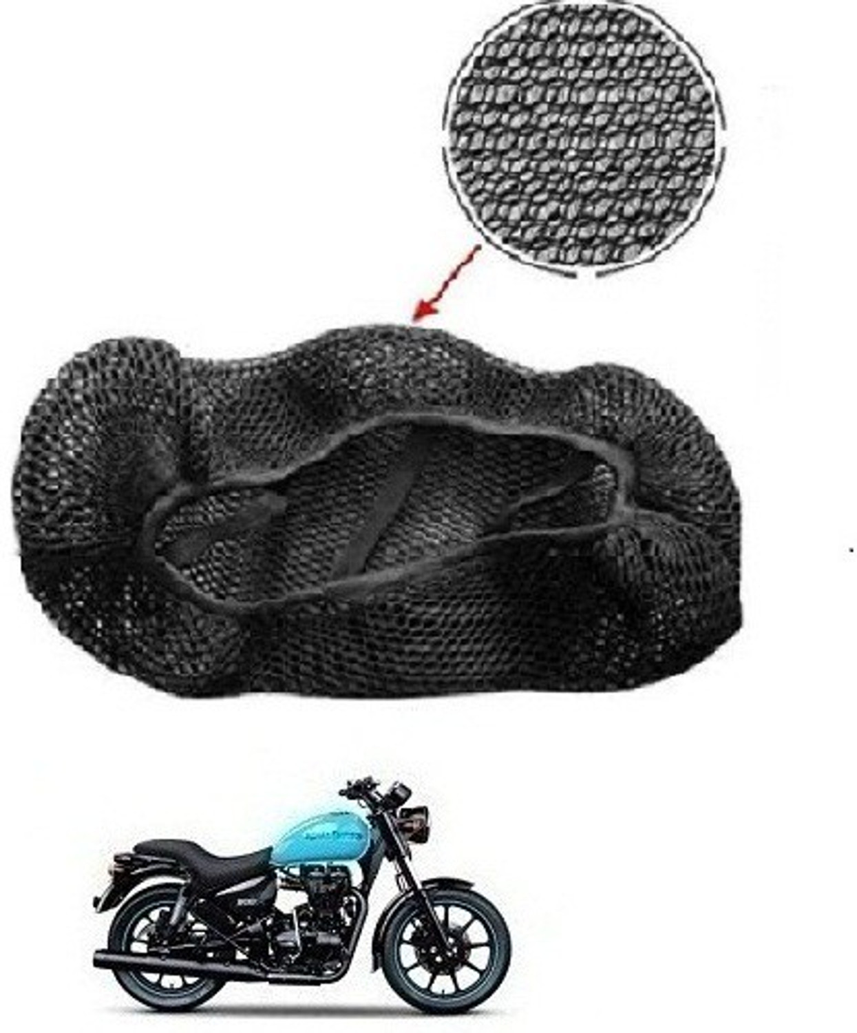Image of WHEETOYKART Premium Leather Seat Cover for Royal Enfield Standard /Electra /Bullet 350 /500 Split Bike Seat Cover For Royal Enfield Classic 350, Classic 500