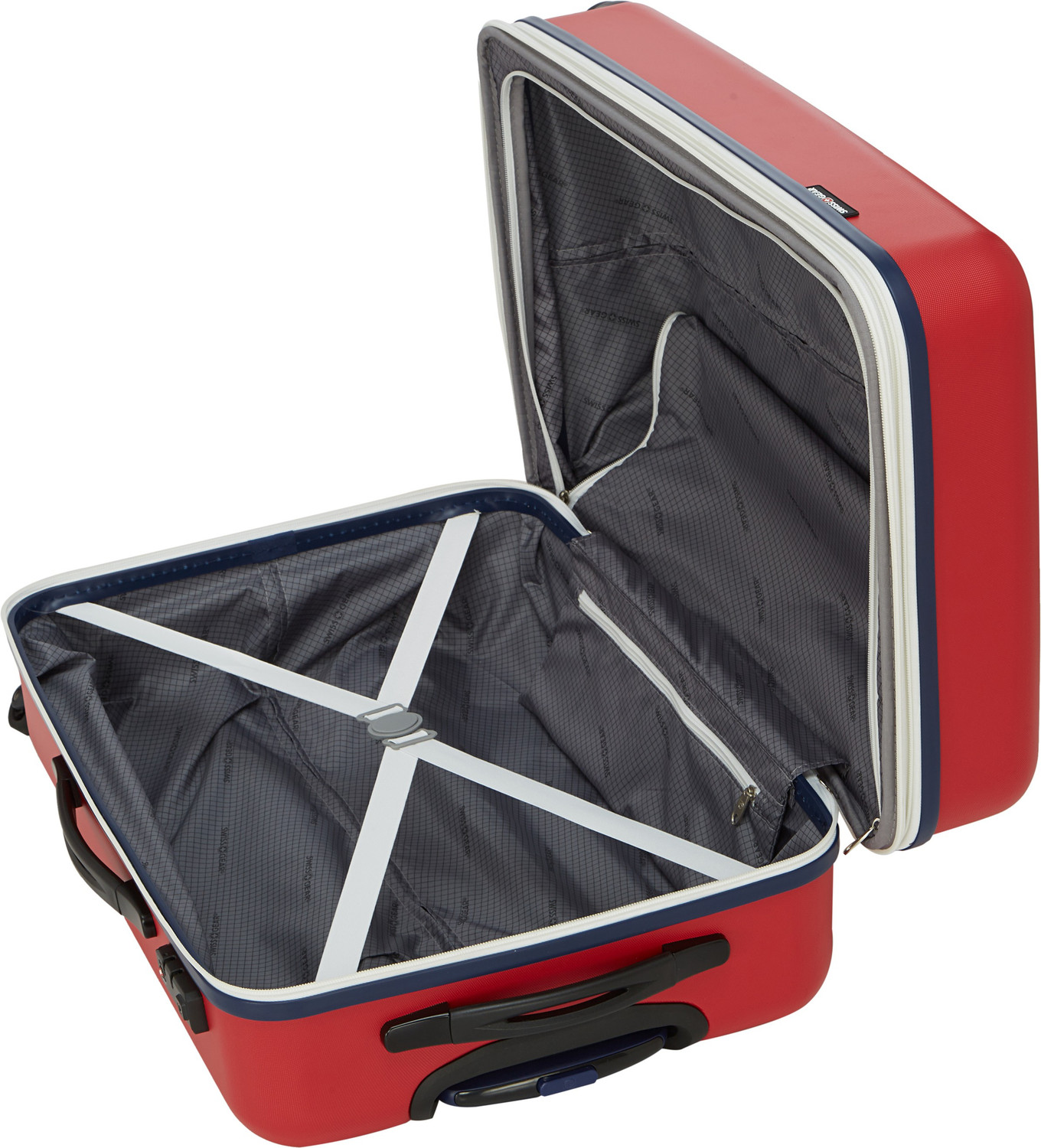 Image of SWISS GEAR Medium Check-in Suitcase (61 cm) 4 Wheels - 24 inch Hard Luggage ABS Spinner - Red