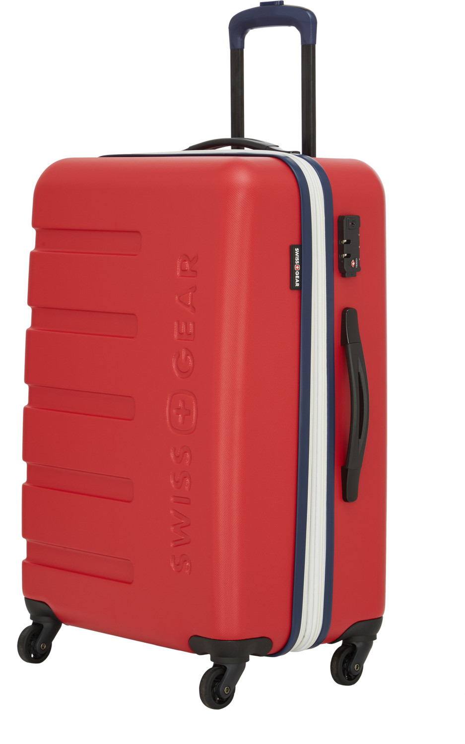 Image of SWISS GEAR Medium Check-in Suitcase (61 cm) 4 Wheels - 24 inch Hard Luggage ABS Spinner - Red