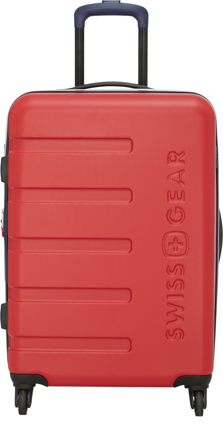 Image of SWISS GEAR Medium Check-in Suitcase (61 cm) 4 Wheels - 24 inch Hard Luggage ABS Spinner - Red