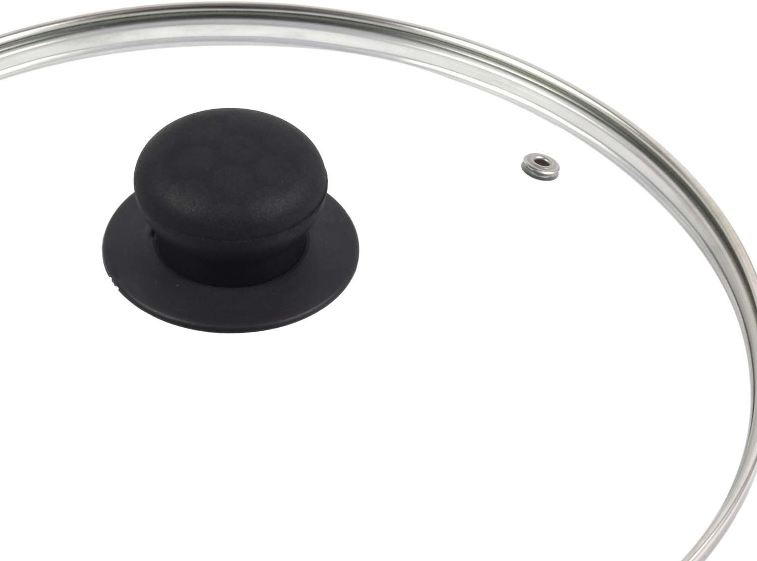 Image of KANDARPURIA 28 cm Long Lasting Glass Lid, Glass Lid for Kadai, cookware lid 11 inch Lid, Pack of 1 (Glass)