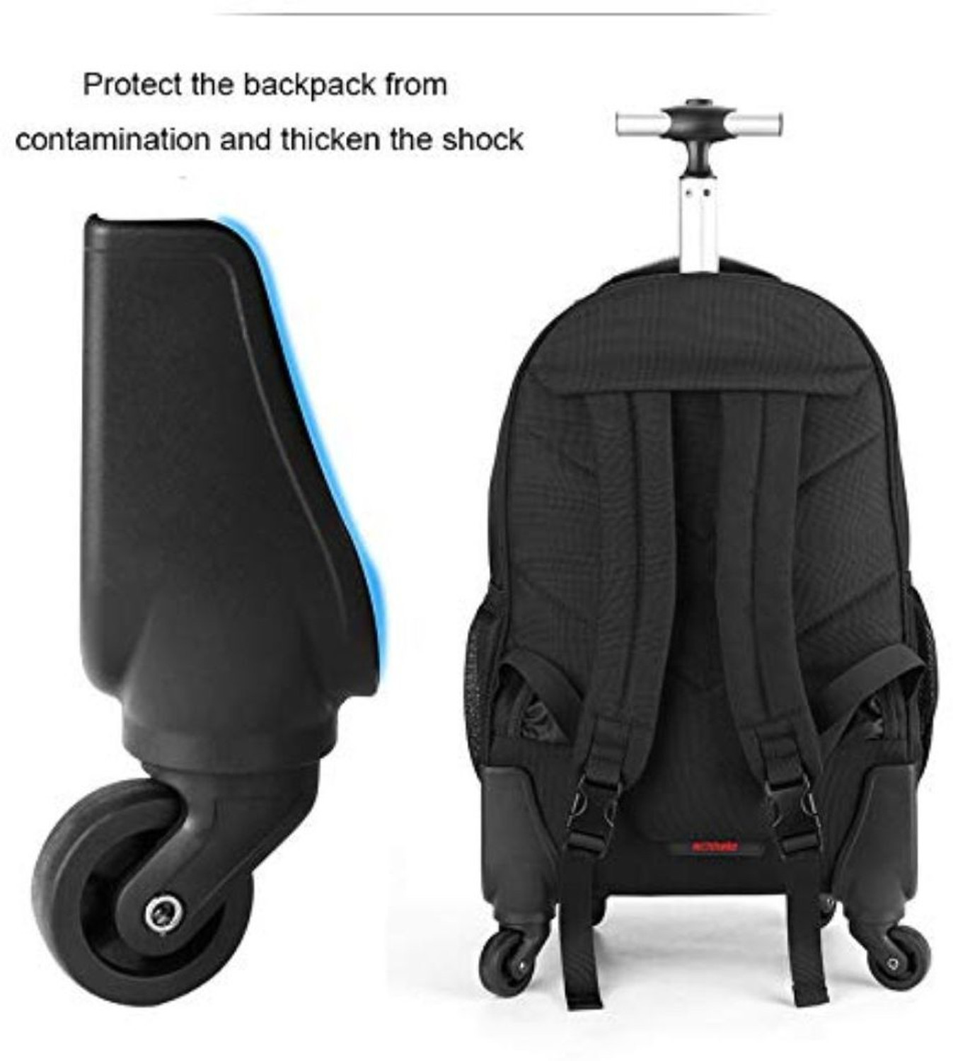 Image of AH Arctic Hunter Large 45 L Backpack 45L Trolley Backpack, 4 * 360 deg Wheeled 15.6 inch Laptop Backpack for Travel, Office, Carry on Trolley Luggage Suitcase Compact Business, Travelling for Men and Women (Black) (Black)