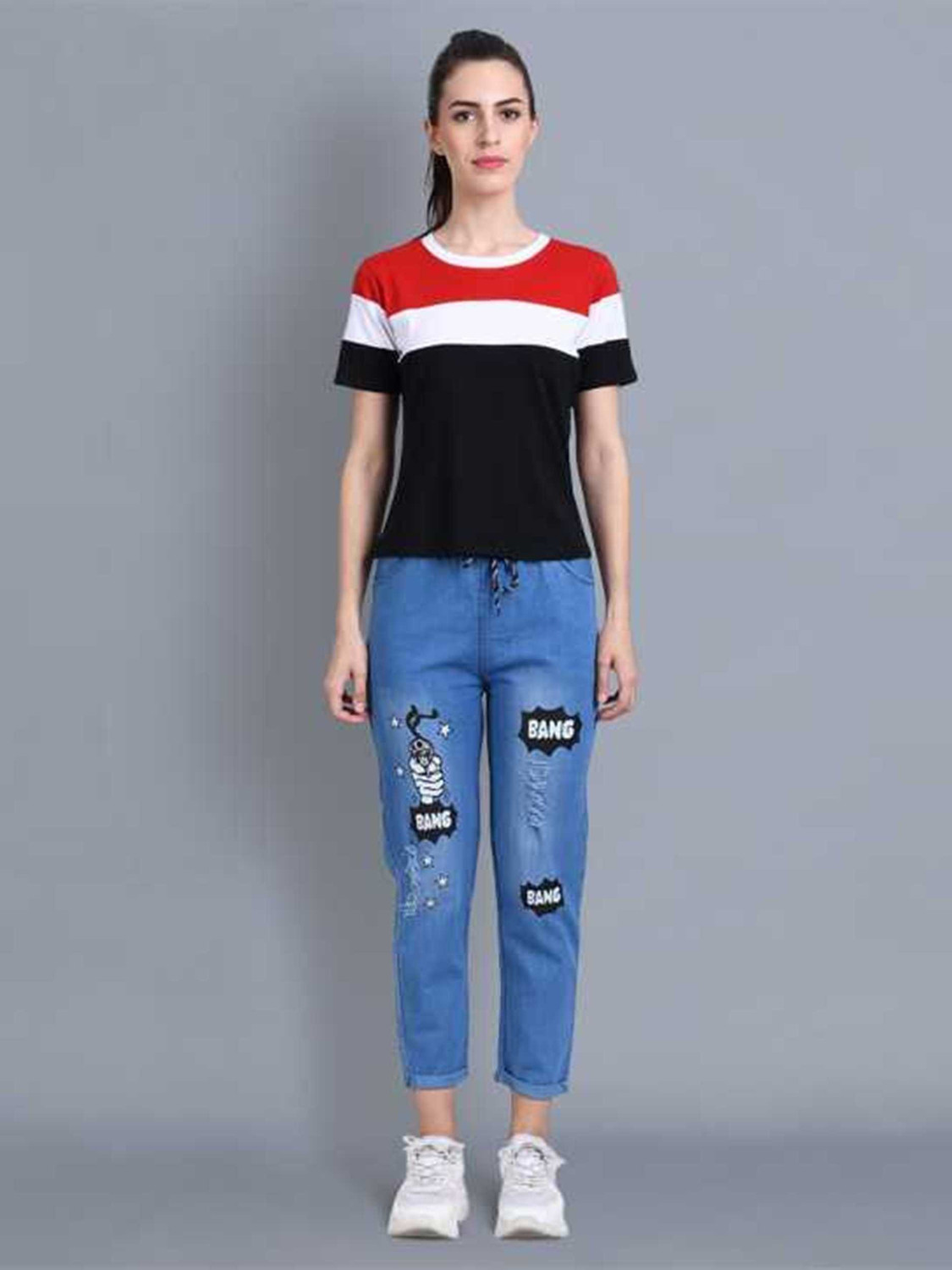 Image of RASHMI FASHION Women Regular Mid Rise Light Blue Jeans