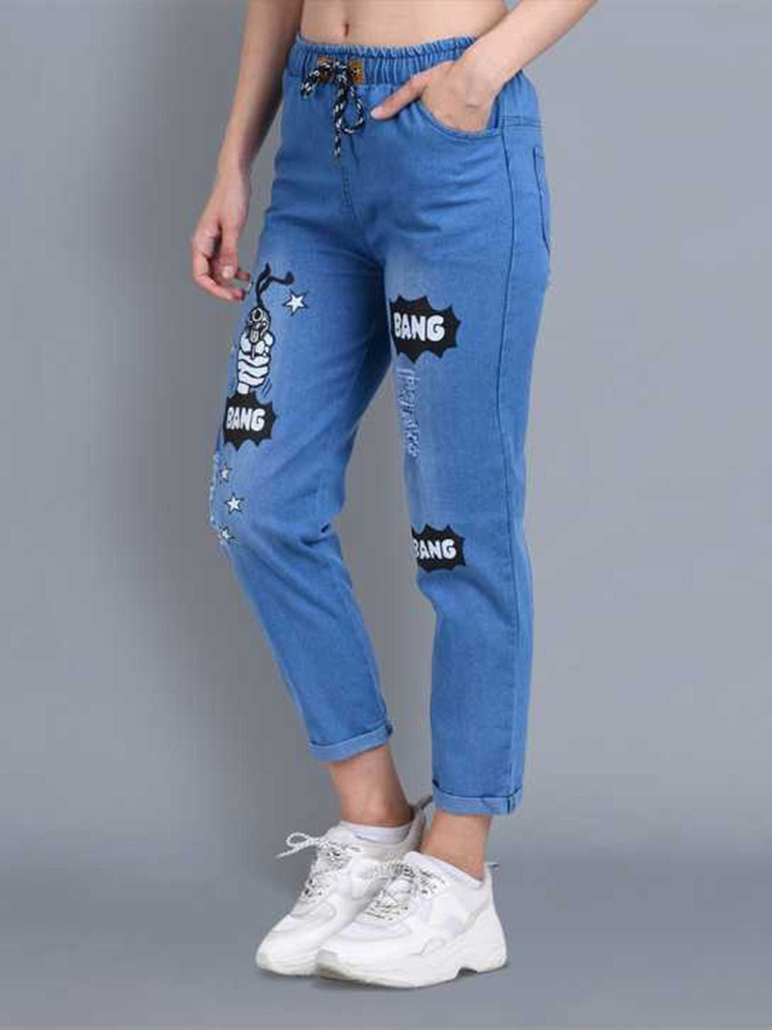 Image of RASHMI FASHION Women Regular Mid Rise Light Blue Jeans