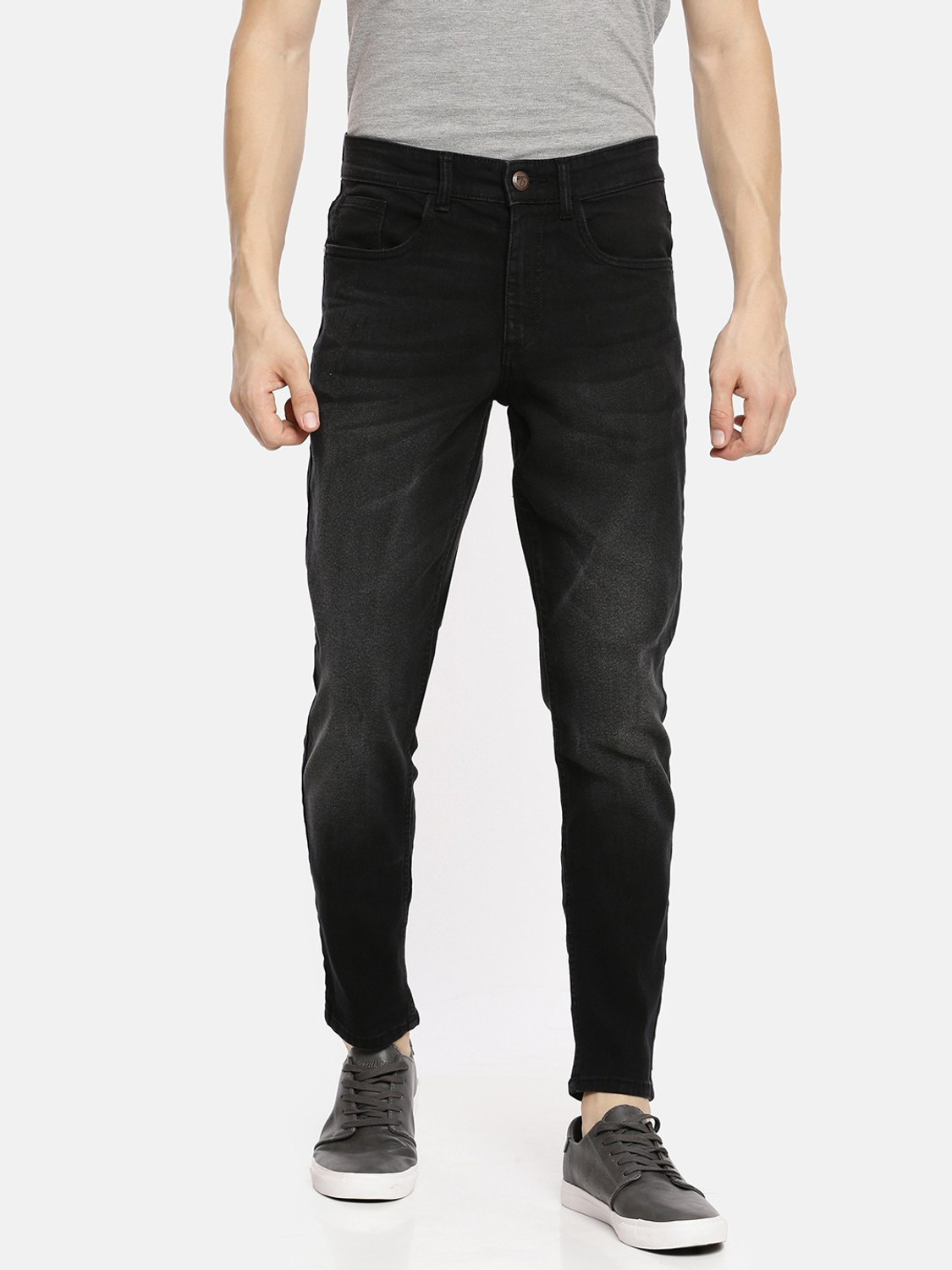 Image of Mast & Harbour Men Skinny Mid Rise Black Jeans