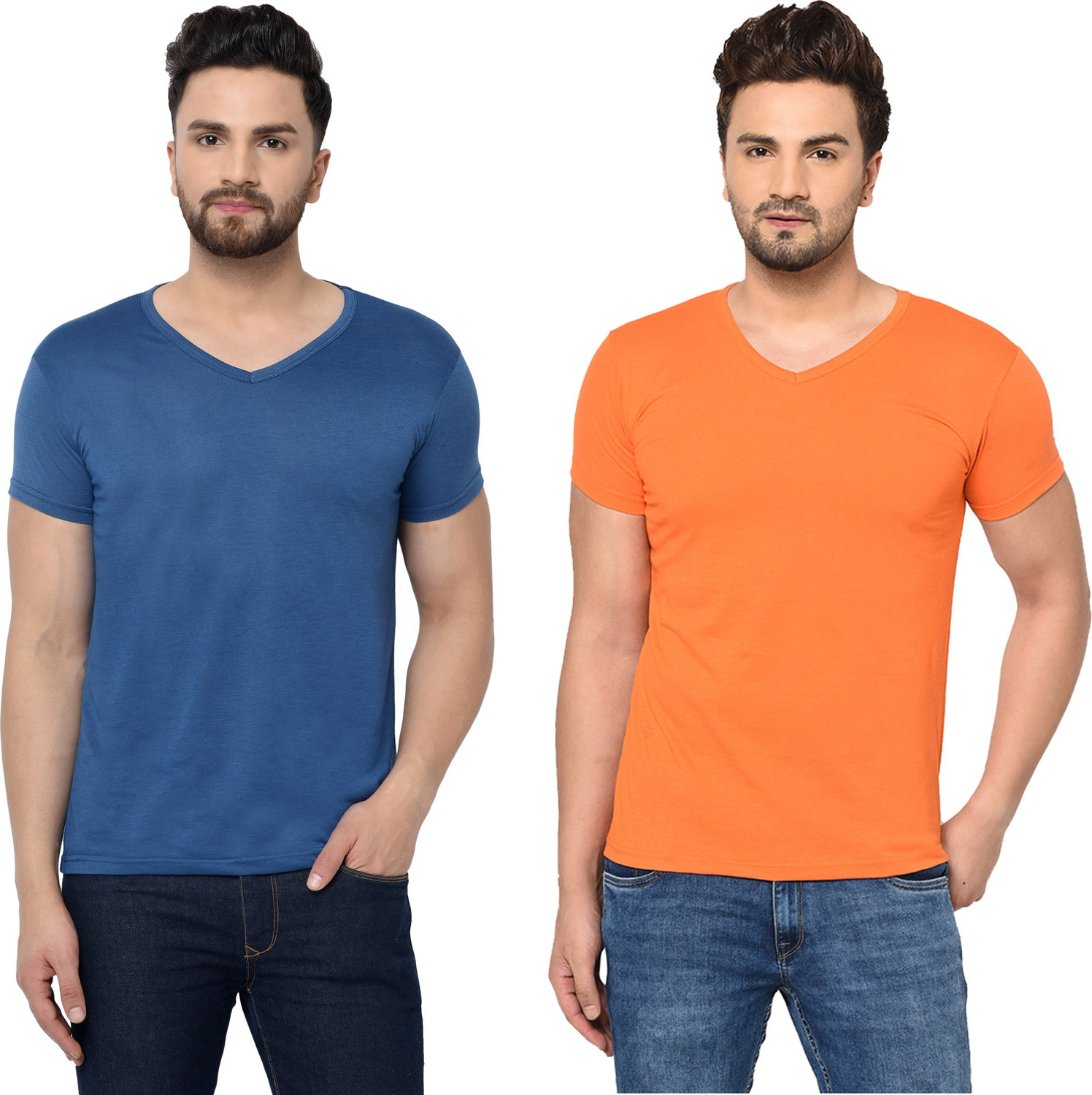 Image of Magneto Men Solid Polo Neck Pure Cotton Green T-Shirt