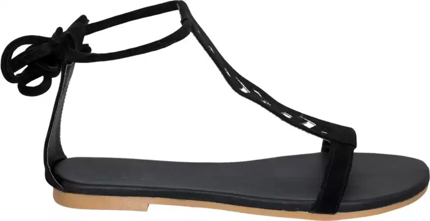 Image of Abon Women Flats Sandal (Black , 8)