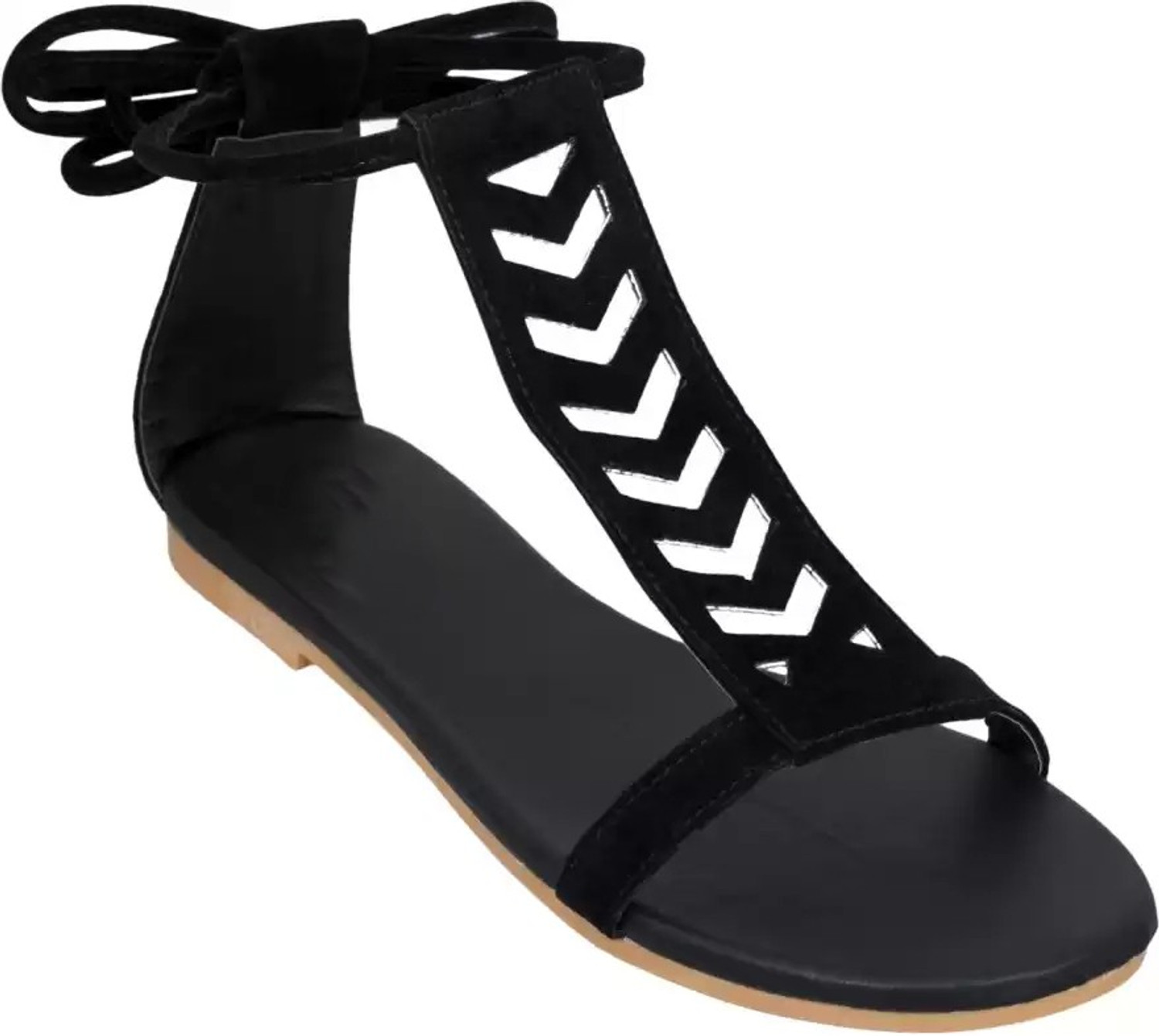 Image of Abon Women Flats Sandal (Black , 8)