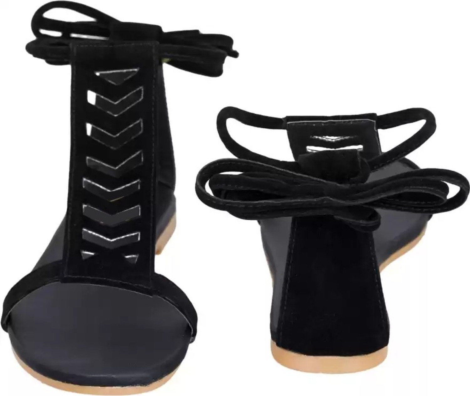 Image of Abon Women Flats Sandal (Black , 8)