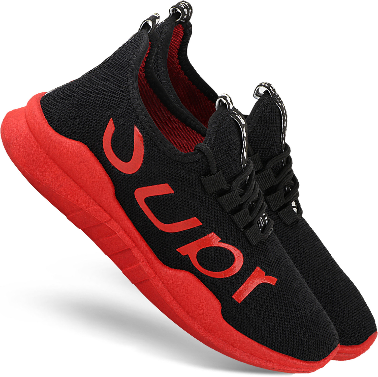 Image of CALCADOS Walking Shoes For Men (Black, Red , 9)
