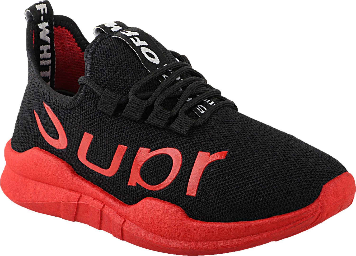 Image of CALCADOS Walking Shoes For Men (Black, Red , 9)