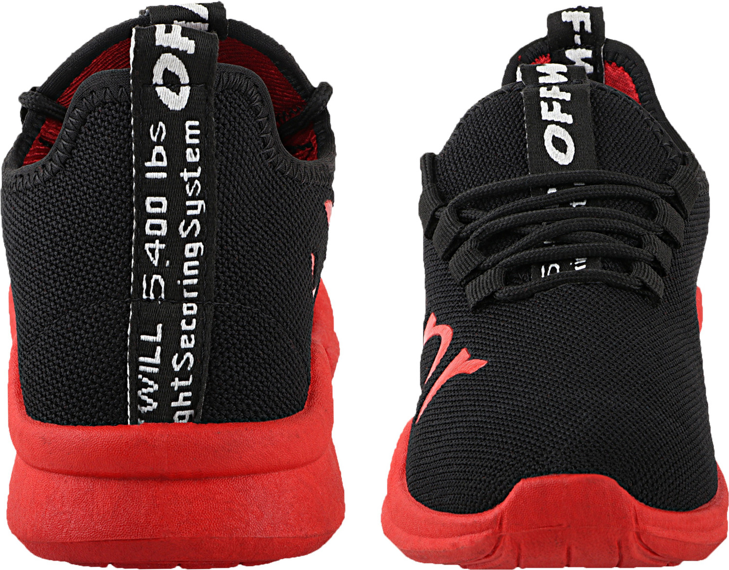 Image of CALCADOS Walking Shoes For Men (Black, Red , 9)