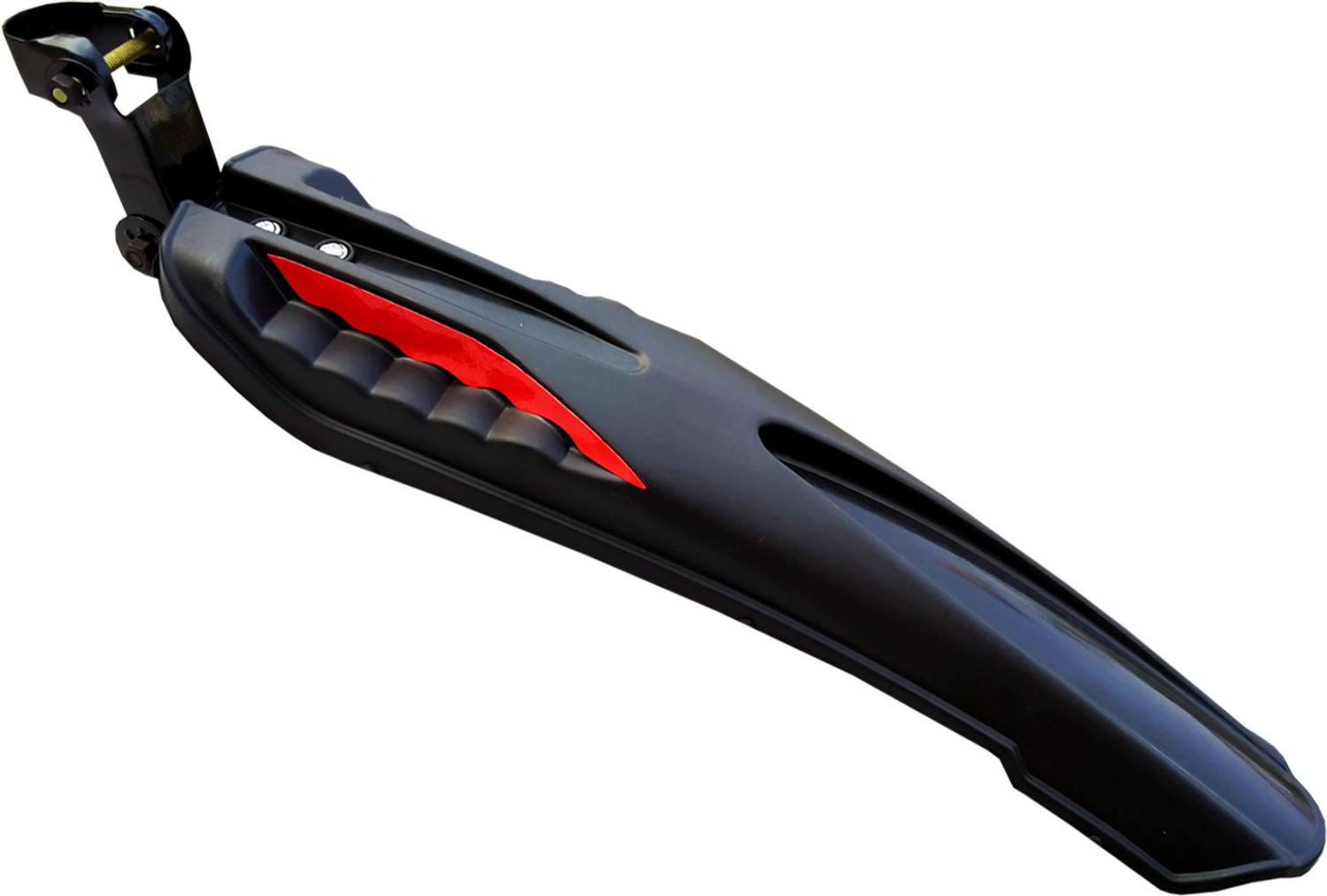 Image of SHIVEXIM Bicycle Dual Tone Front & Rear Mudguard Clip-on Front & Rear Fender Full Length Front & Rear Fender (Black, Red)
