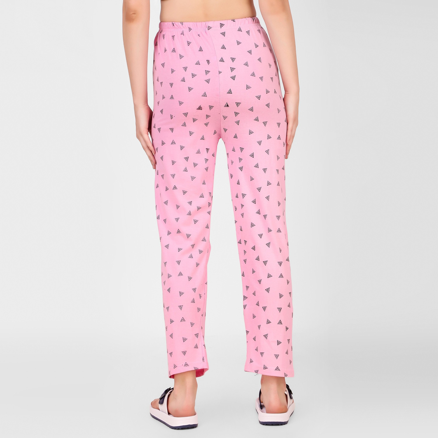 Image of Christy World Women Printed Pink Track Pants