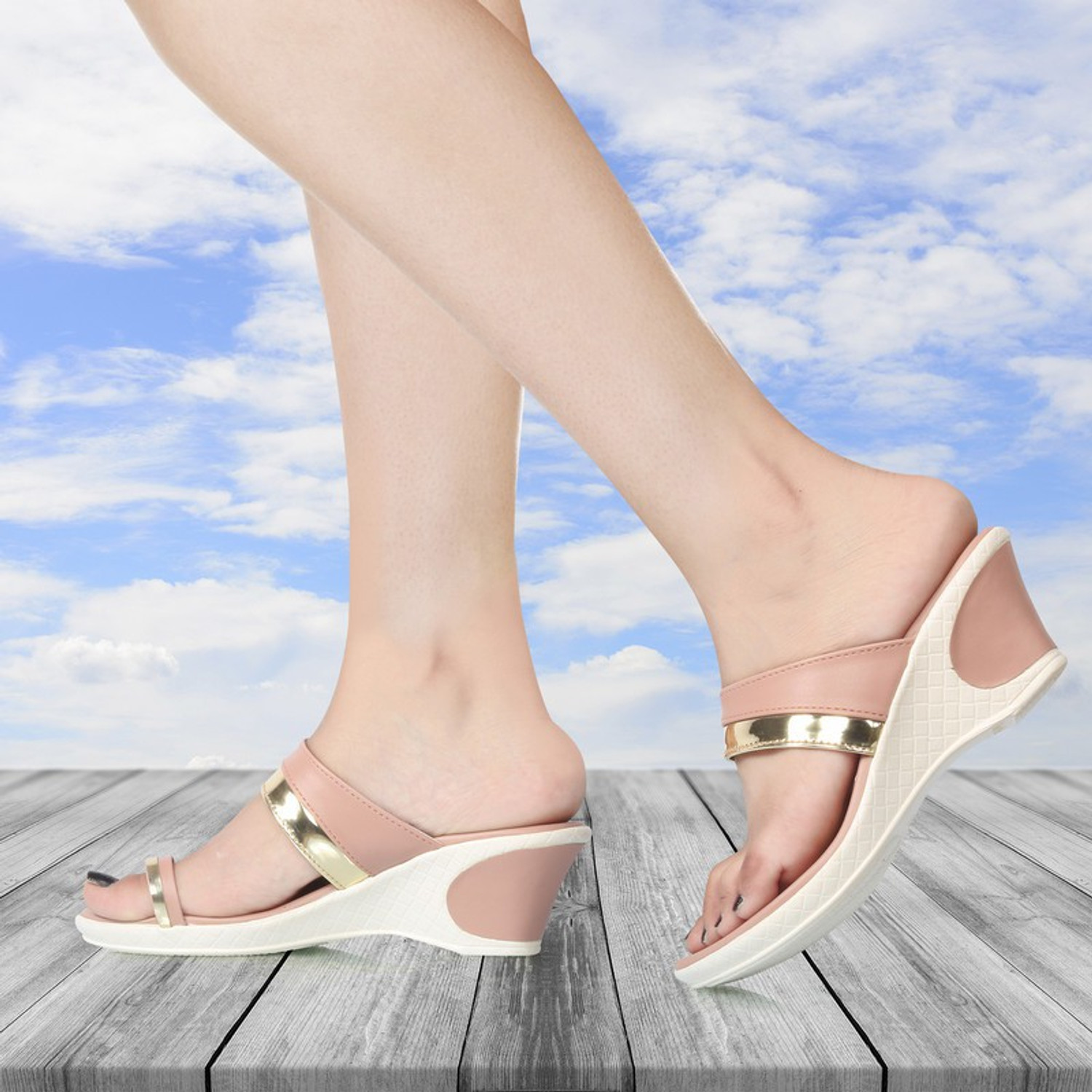 Image of Denill Women Wedges Sandal (Pink , 8)