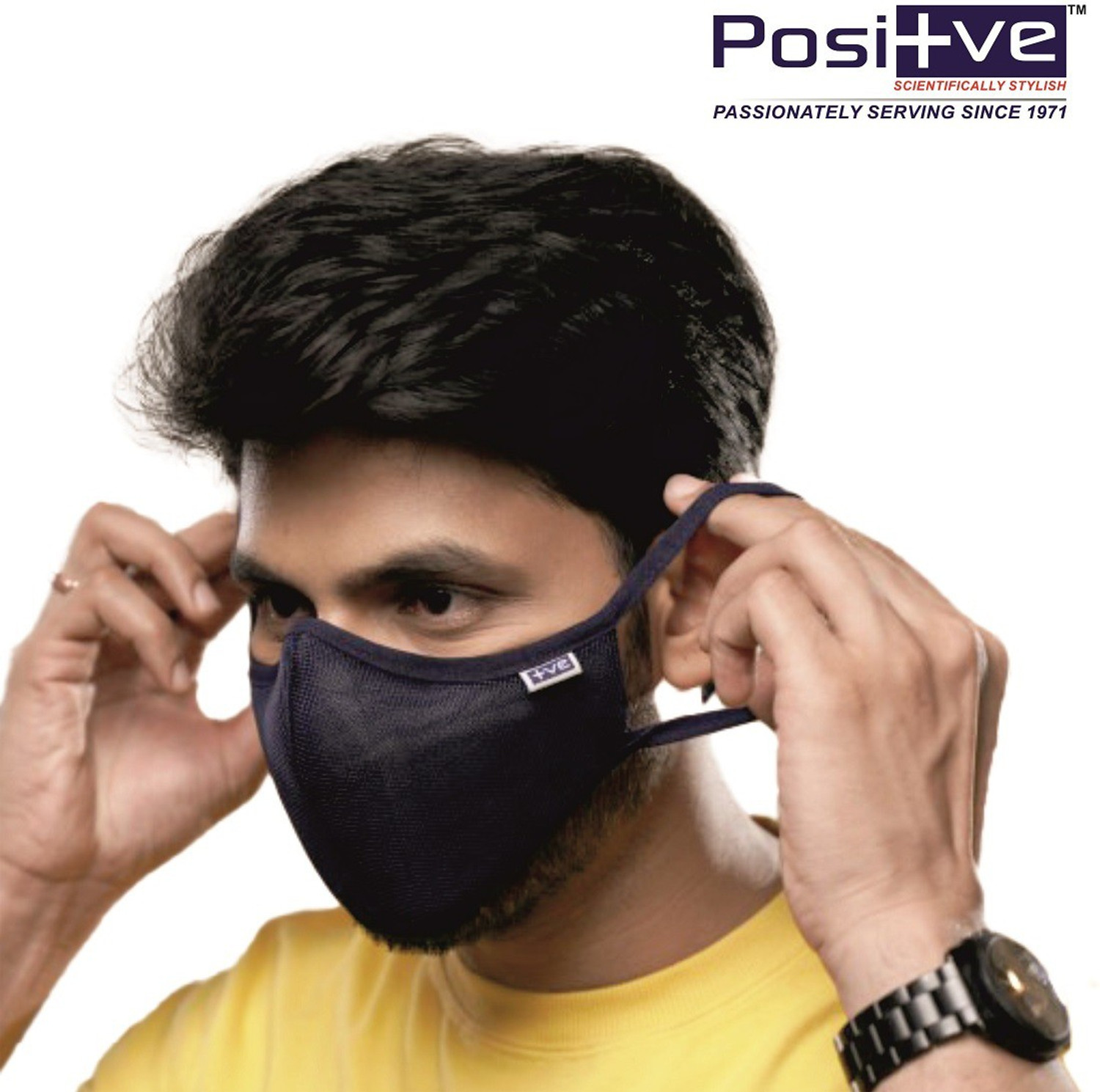 Image of Posi+ve N99 Reusable Face Mask. 99% FOG FREE, 99.80% BFE, Easy Breathing & Sweat absorption, Clear Vision, Soft on Ears, Certified & Compliant by: CE, ISO, GMP, FDA & WHO N99 Washable (Black, Free Size, Pack of 4)