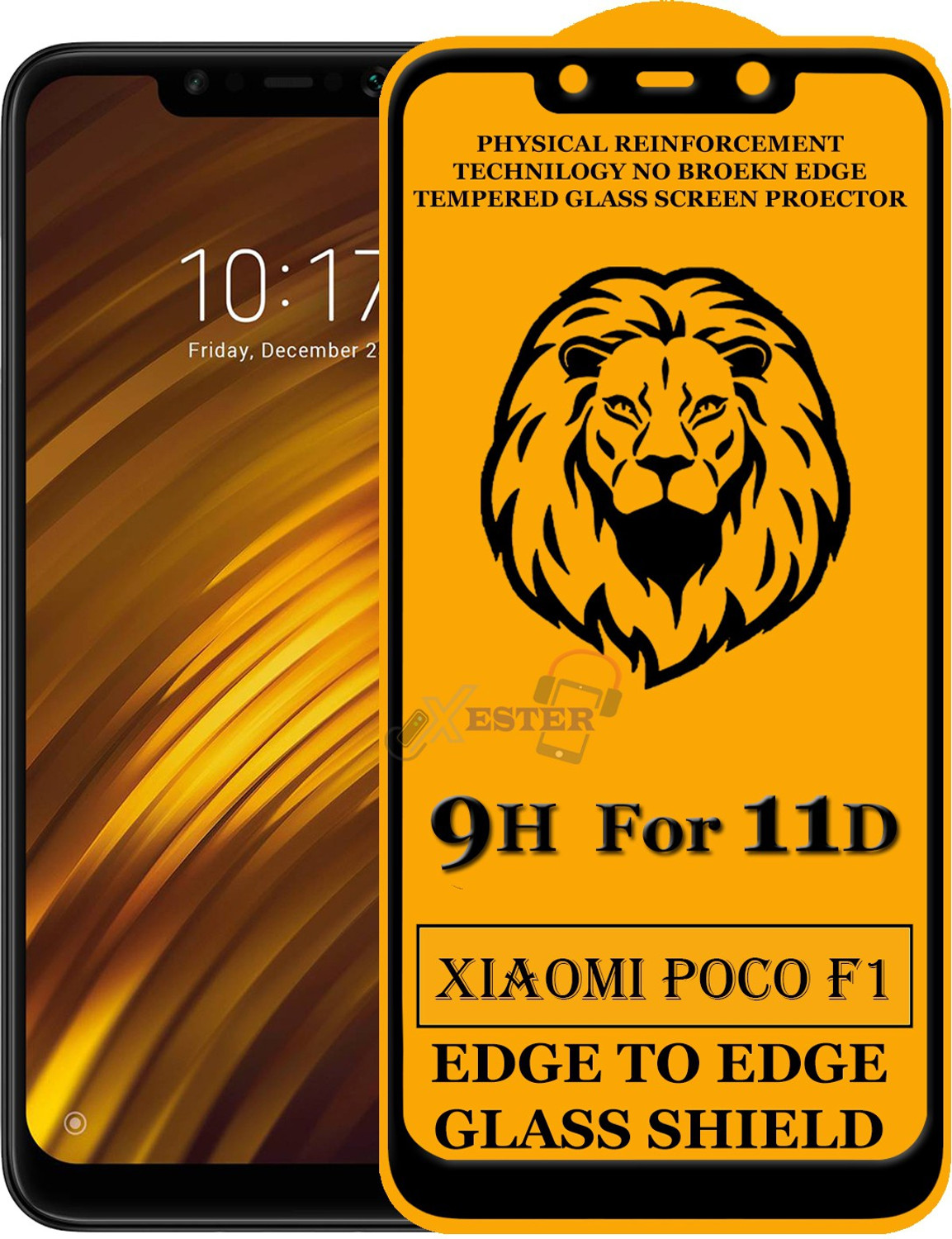 Image of PikTrue Edge To Edge Tempered Glass for POCO F1 (Pack of 5)
