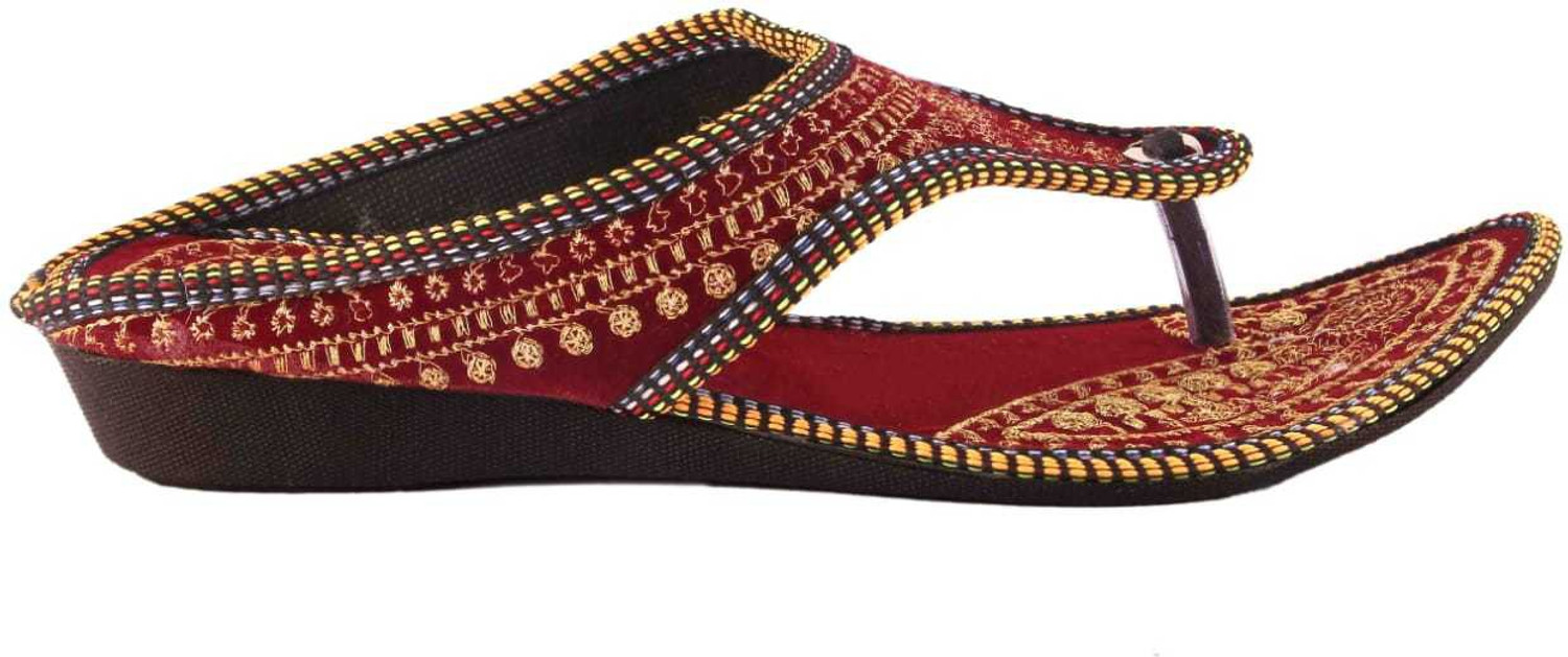 Image of WINSOME COLLECTION Women Wedges Sandal (Blue, Red , 6)