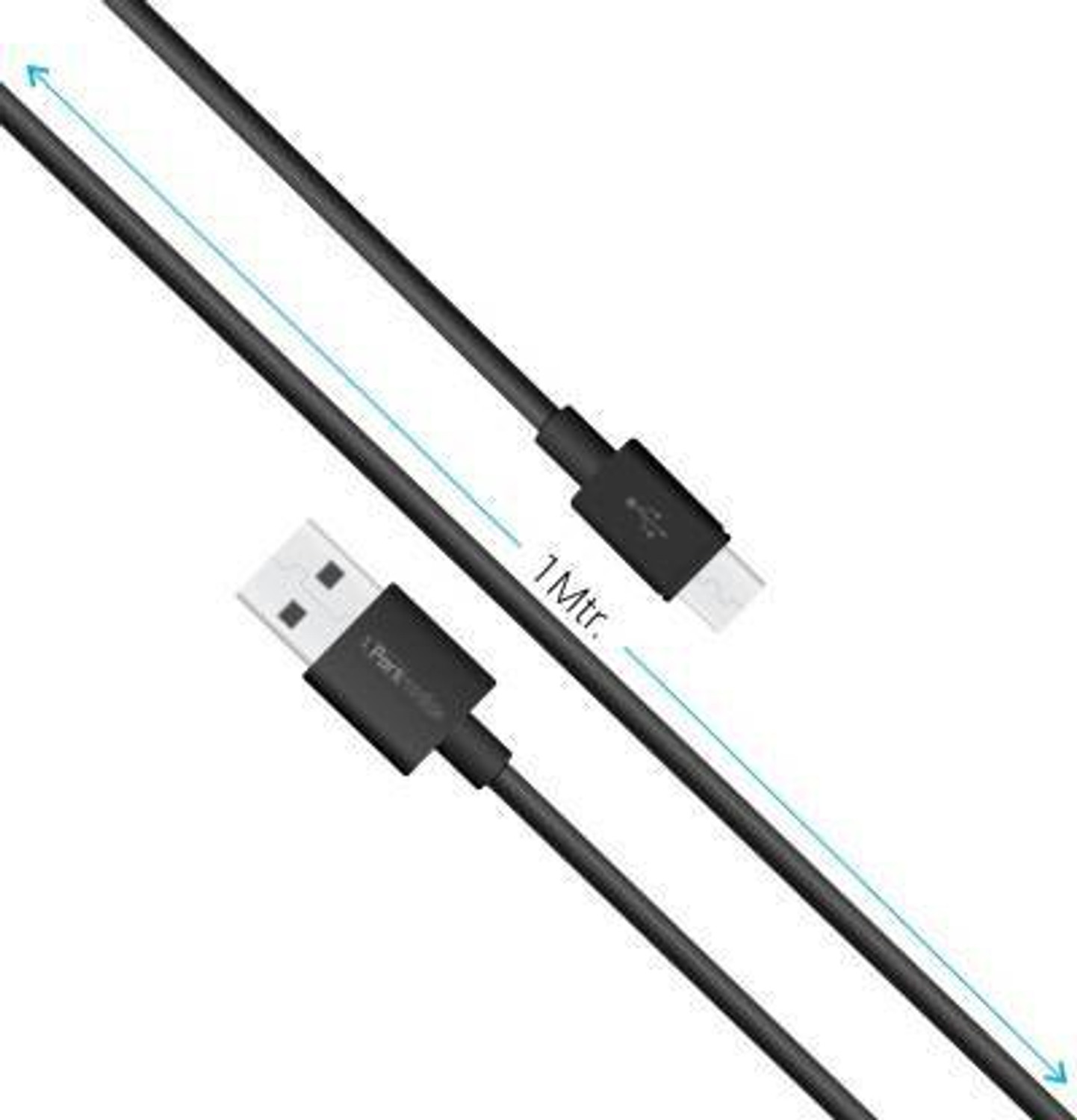 Image of Portronics Micro USB Cable 2 A 1 m POR654 (Compatible with All Phones & Tabs for Micro USB Devices, Black, One Cable, USB Type A To Micro USB)