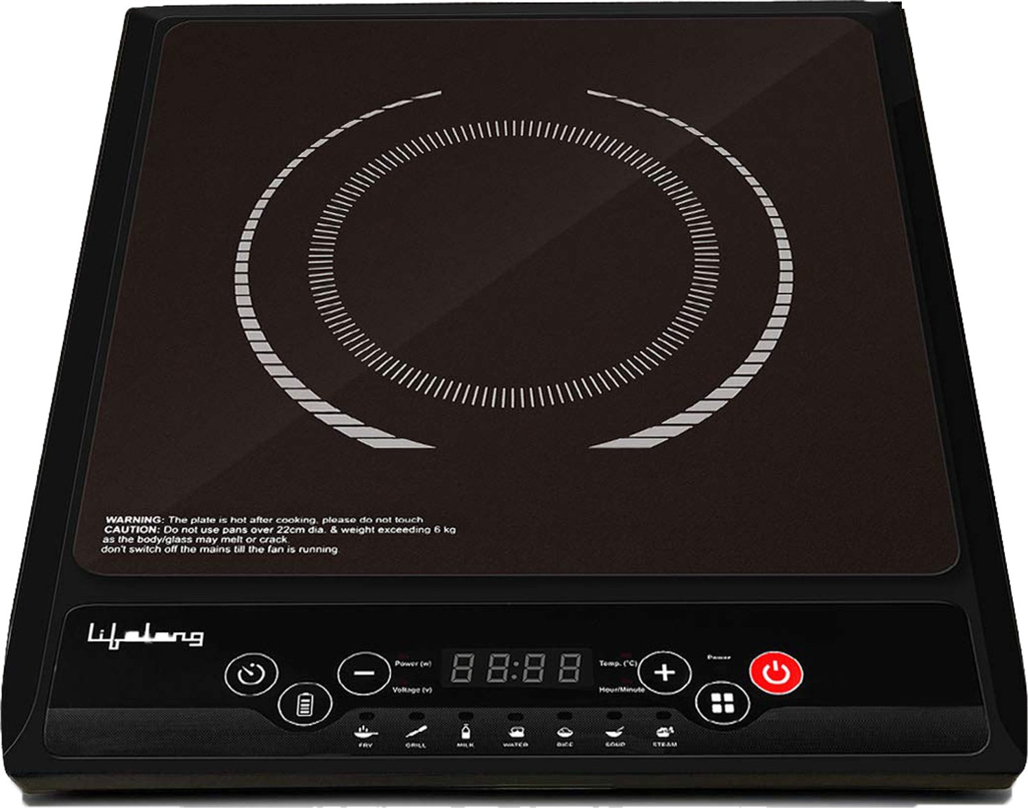 Image of Greenchef 1800 W Induction Cooktop Push Button (White, Ember)