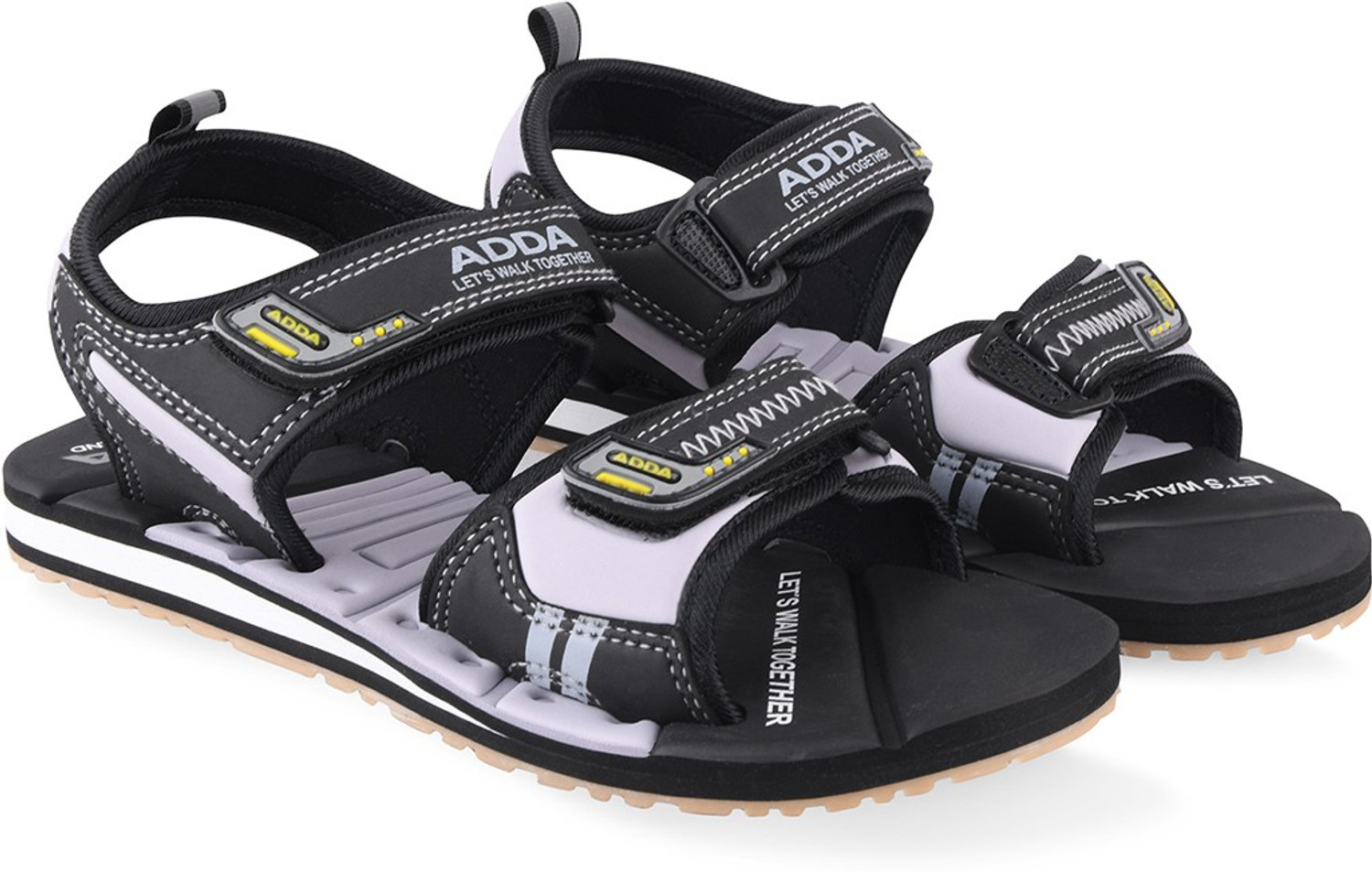 Image of Adda Men Sandal (Black, Grey , 9)