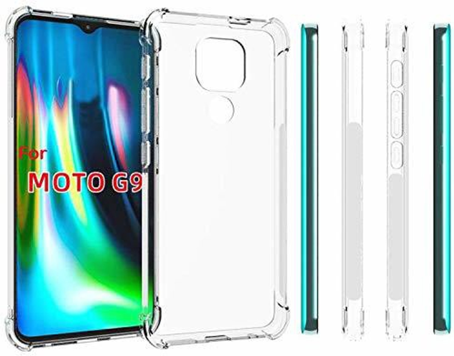 Image of Wellchoice Back Cover for Motorola Moto G9 Paly, Motorola Moto G9, Moto E7 Plus (Transparent, Grip Case, Rubber, Pack of: 1)