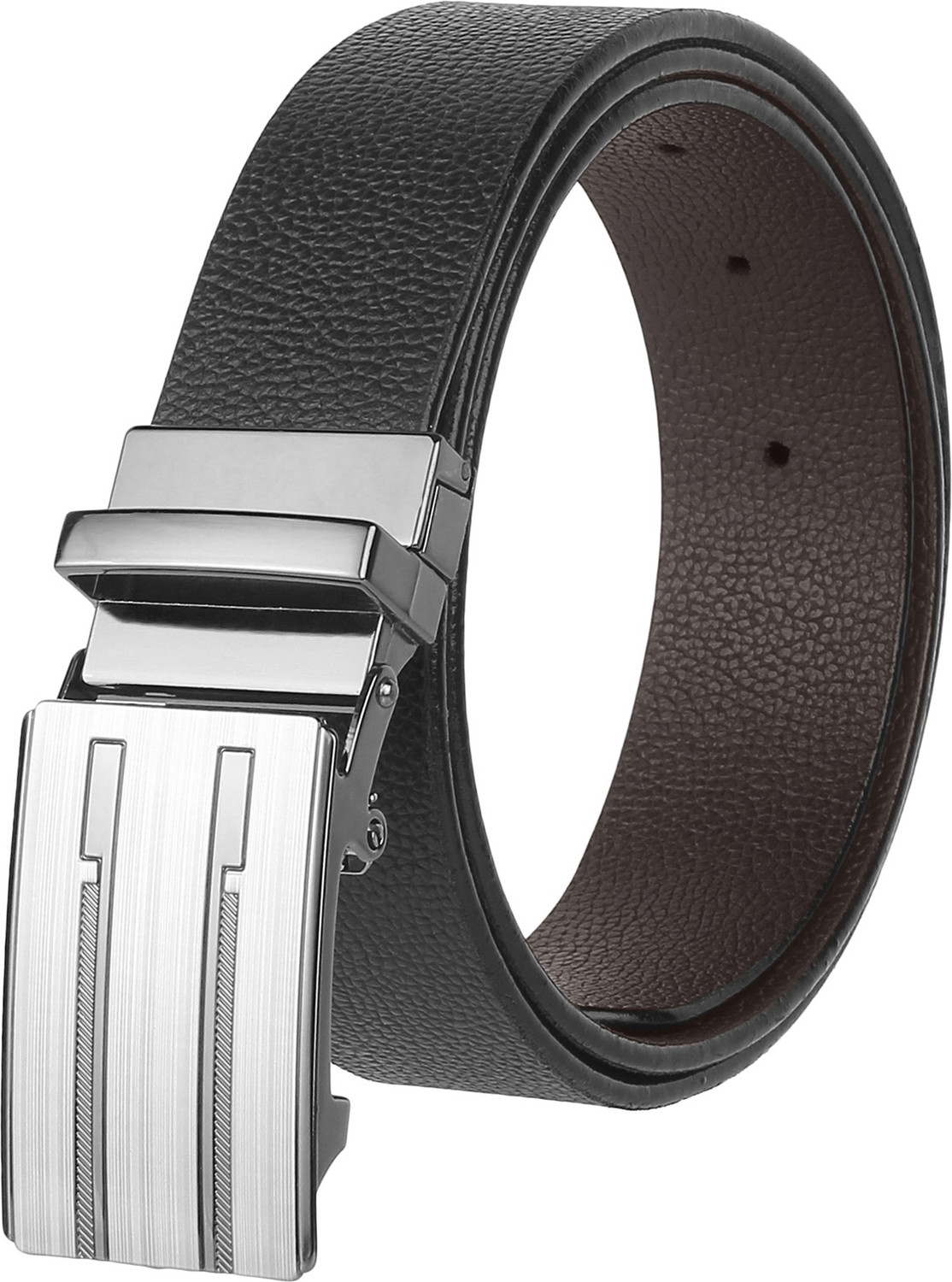 Image of USL Men Casual Black Genuine Leather Reversible Belt