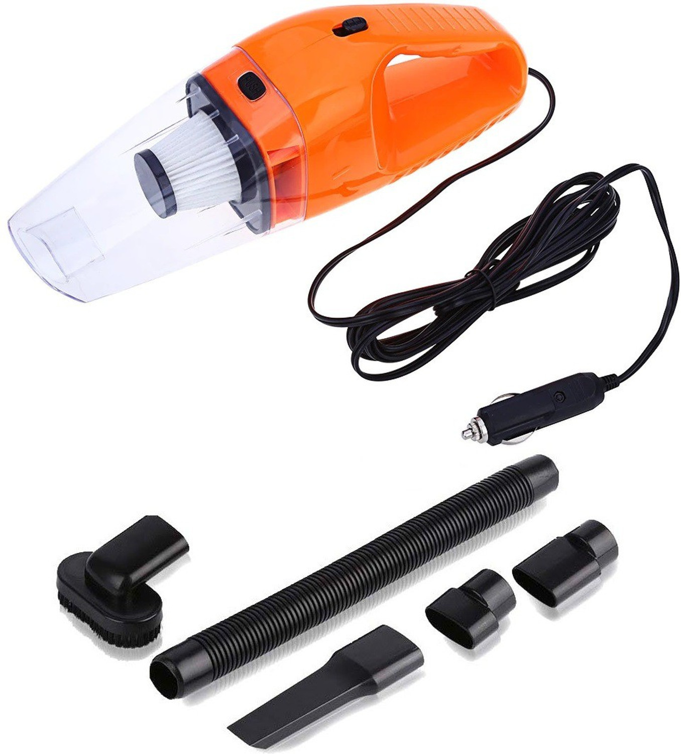 Image of BETZILA Portable Handheld 12V High Power 120W Auto Vacuum Cleaner Wet Dry Dual-Use Super Suction With Hepa Filter Car Vacuum Cleaner (Orange)